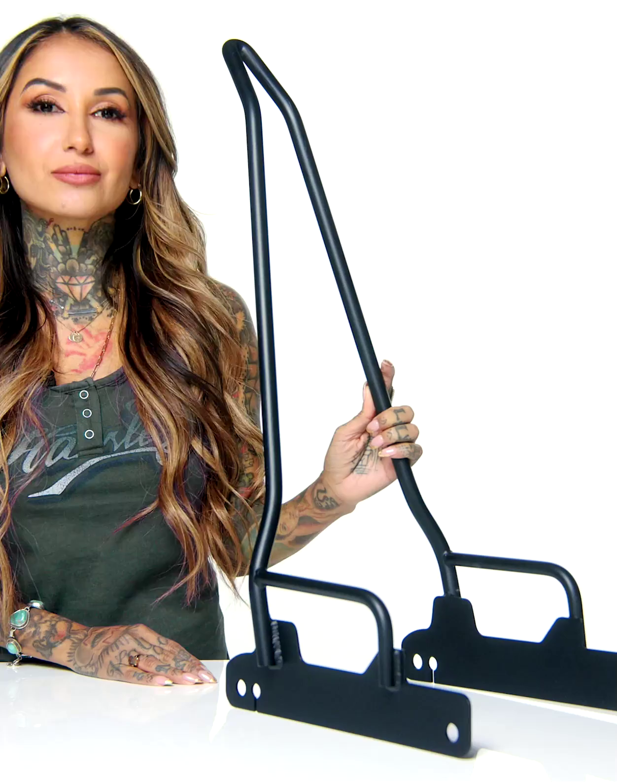 Iron Born Blade 25" Sissy Bar for Harley Dyna Street Bob FXDB Matte Black Video