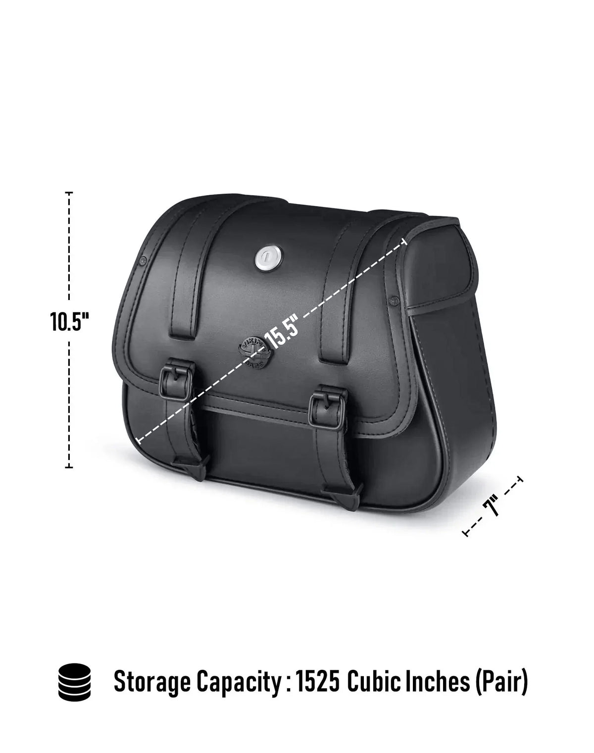 25L - SpiritBlade Medium Kawasaki Vulcan 900 Custom Motorcycle Leather Saddlebags Storage Capacity