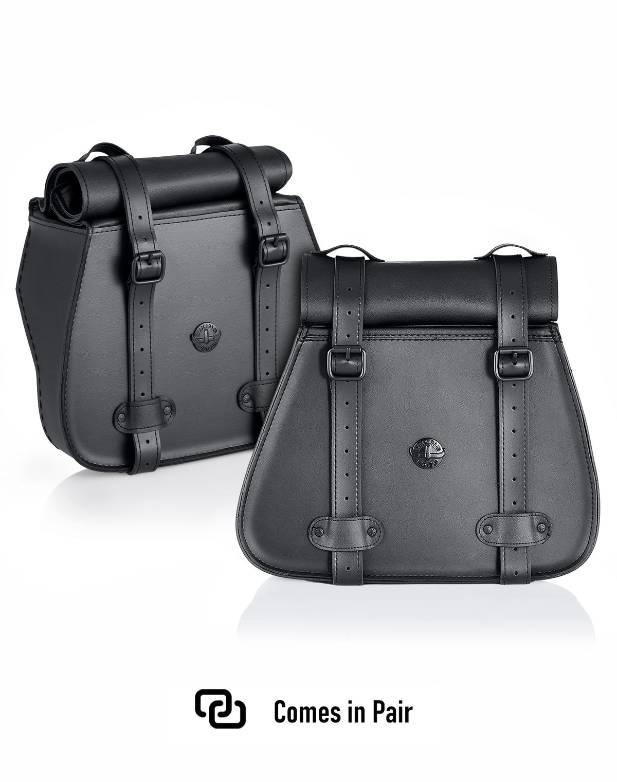 30L - SpiritBlade Roll-Top Large Kawasaki Vulcan 900 Classic Motorcycle Leather Saddlebags Comes in Pair