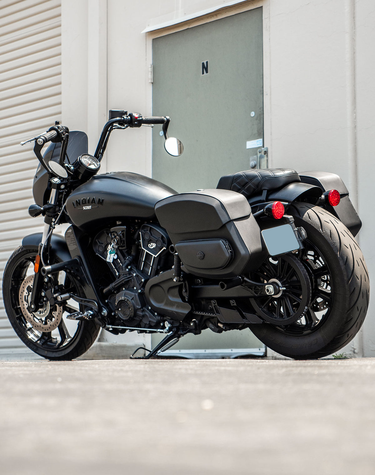 12L - Stormclad Quick Mount Medium Indian Scout Bobber Sixty Hard Solo Saddlebag (Left Only)