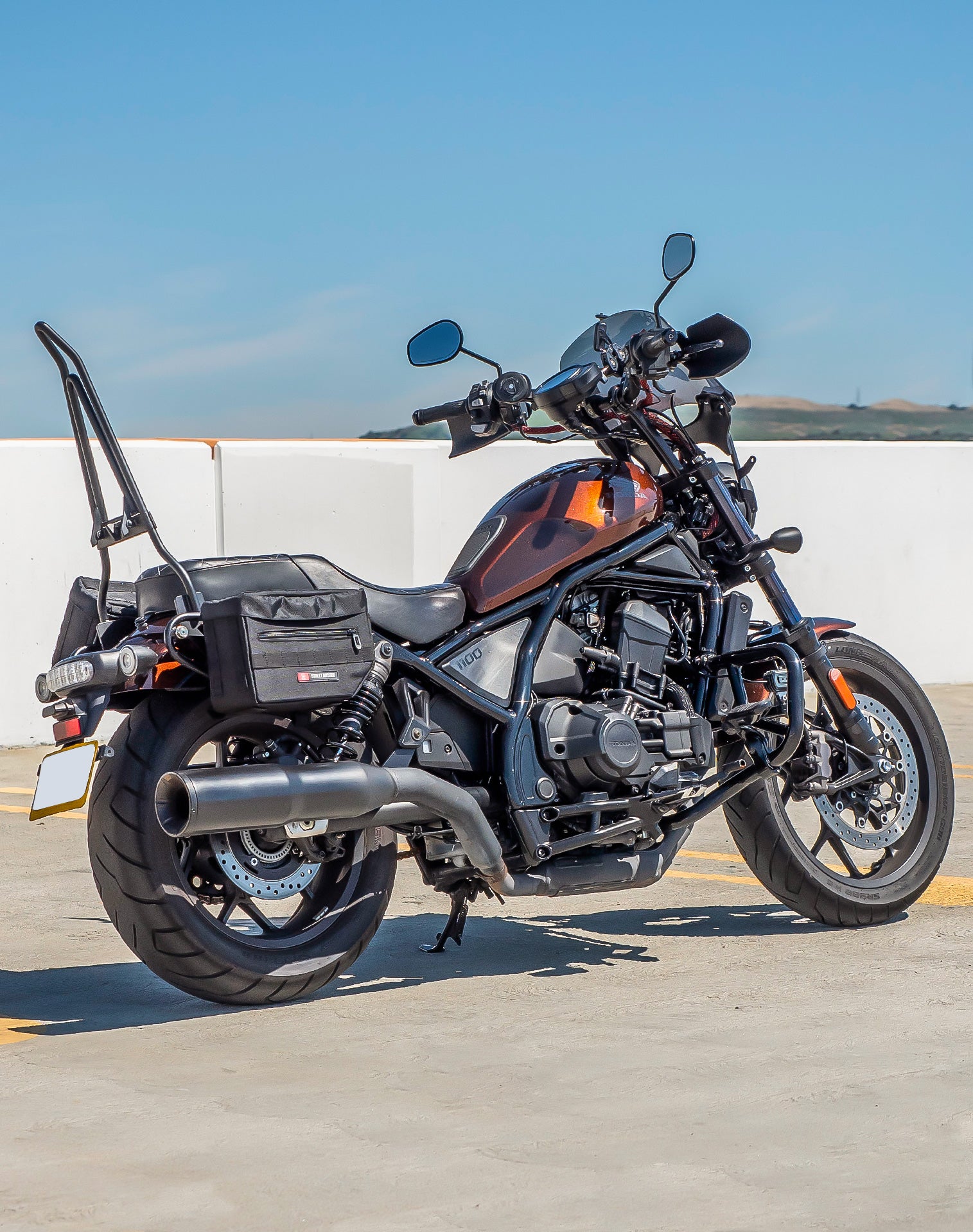 8L - Patriot Small Honda Rebel 1100 Motorcycle Throw Over Saddlebags v1