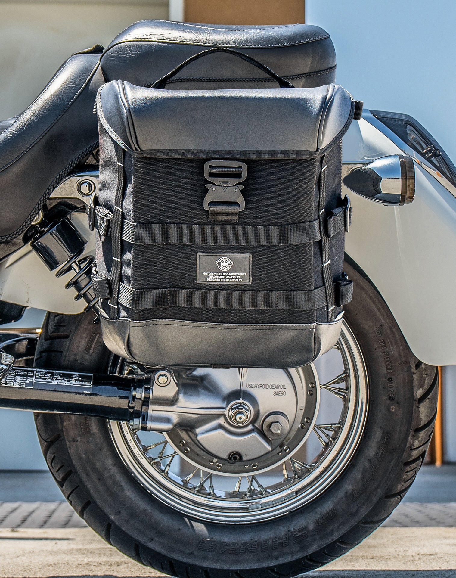 15L - Incognito Quick Mount Medium Honda Shadow 750 Aero Solo Saddlebag (Left Only) Lifestyle