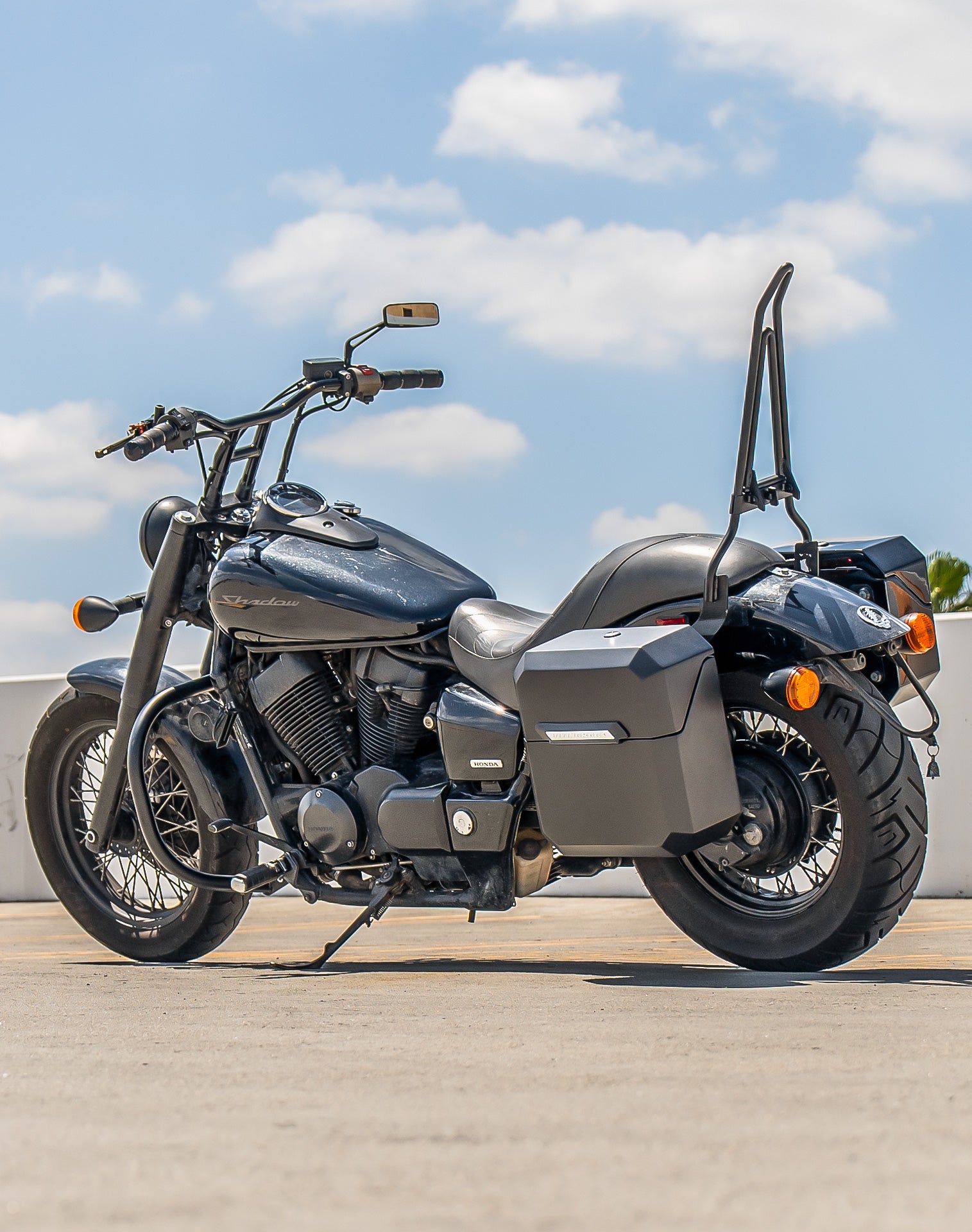 15L - Outlaw Quick Mount Honda 750 Shadow Phantom Matte Hard Solo Saddlebag (Left Only) v1