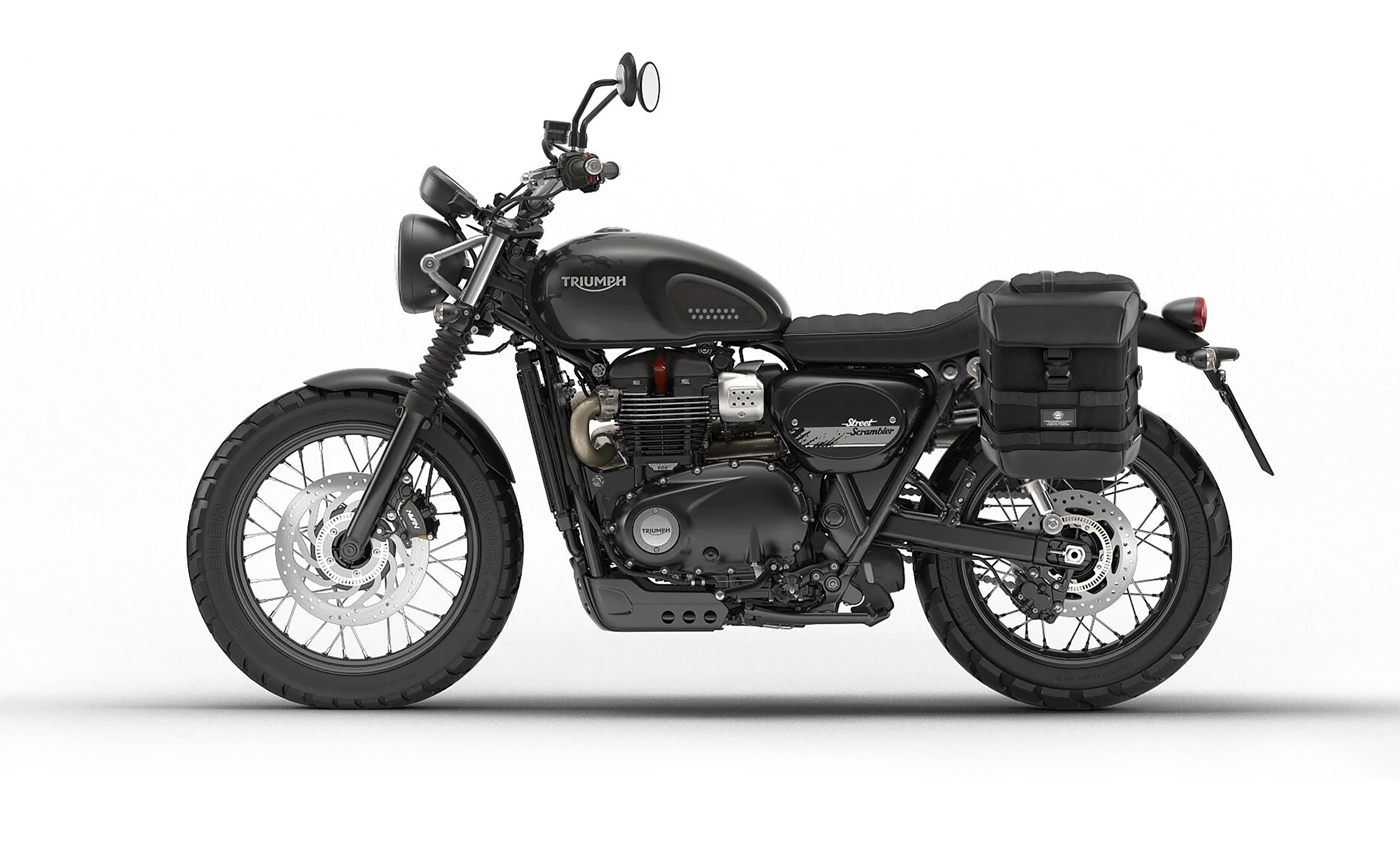 15L - Incognito Quick Mount Medium Triumph Street Scrambler (2016-21) Solo Saddlebag (Left Only) Bag on Bike @expand
