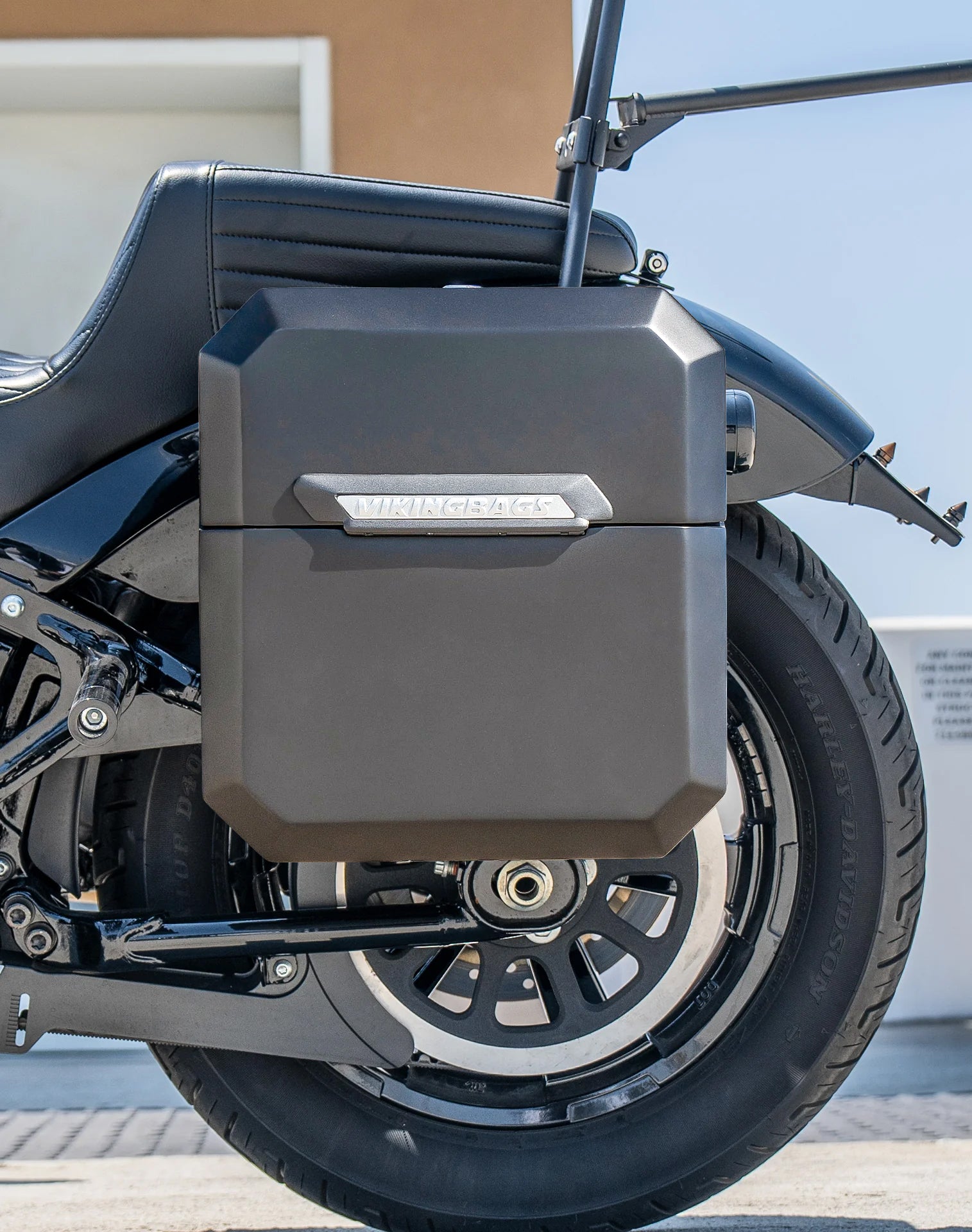 15L - Outlaw Quick Mount Medium Harley Softail Street Bob Matte Hard Solo Saddlebag (Left Only) v2