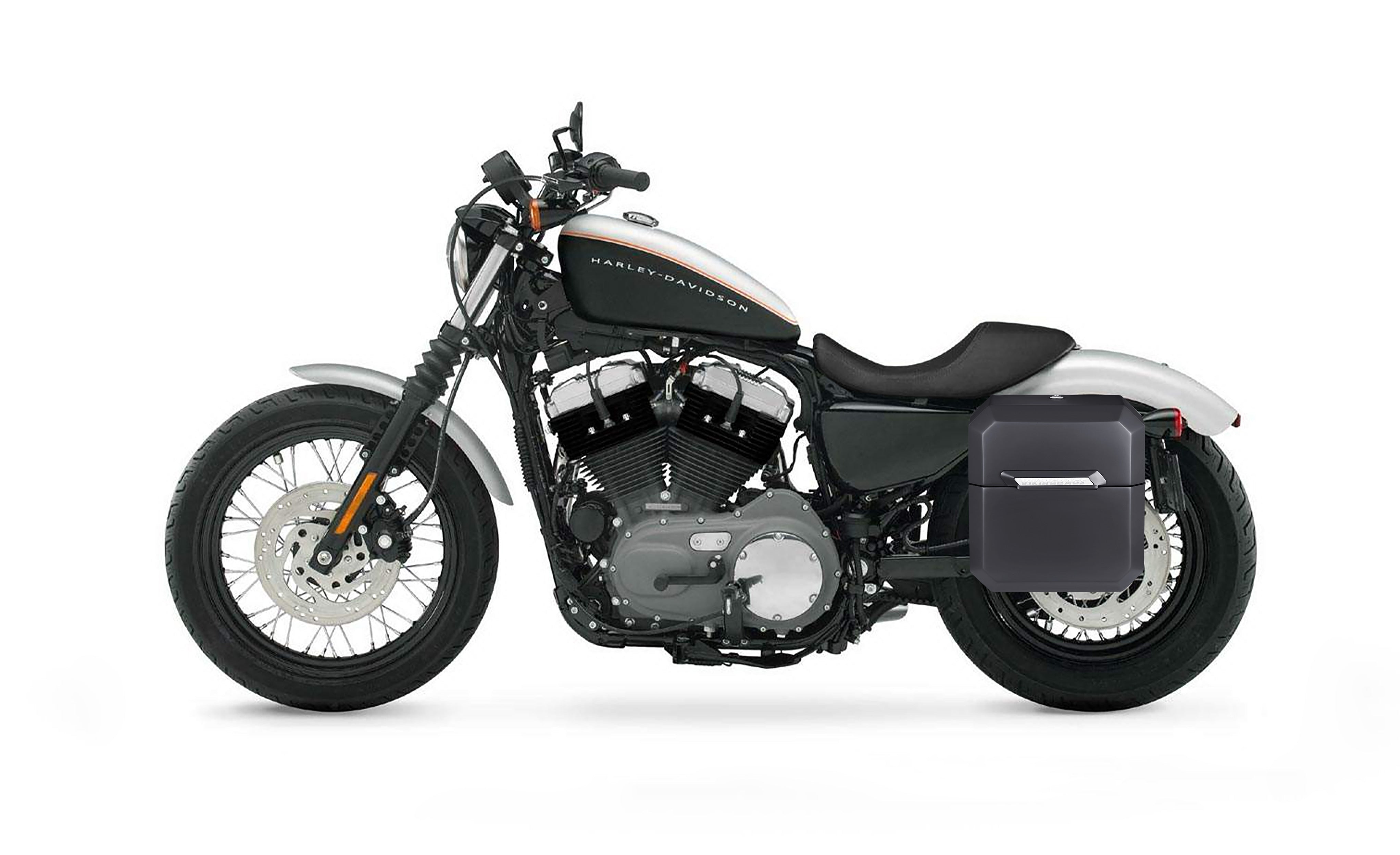 15L - Outlaw Quick Mount Harley Sportster 1200 Nightster XL1200N Matte Hard Solo Saddlebag (Left Only) Bag on Bike @expand