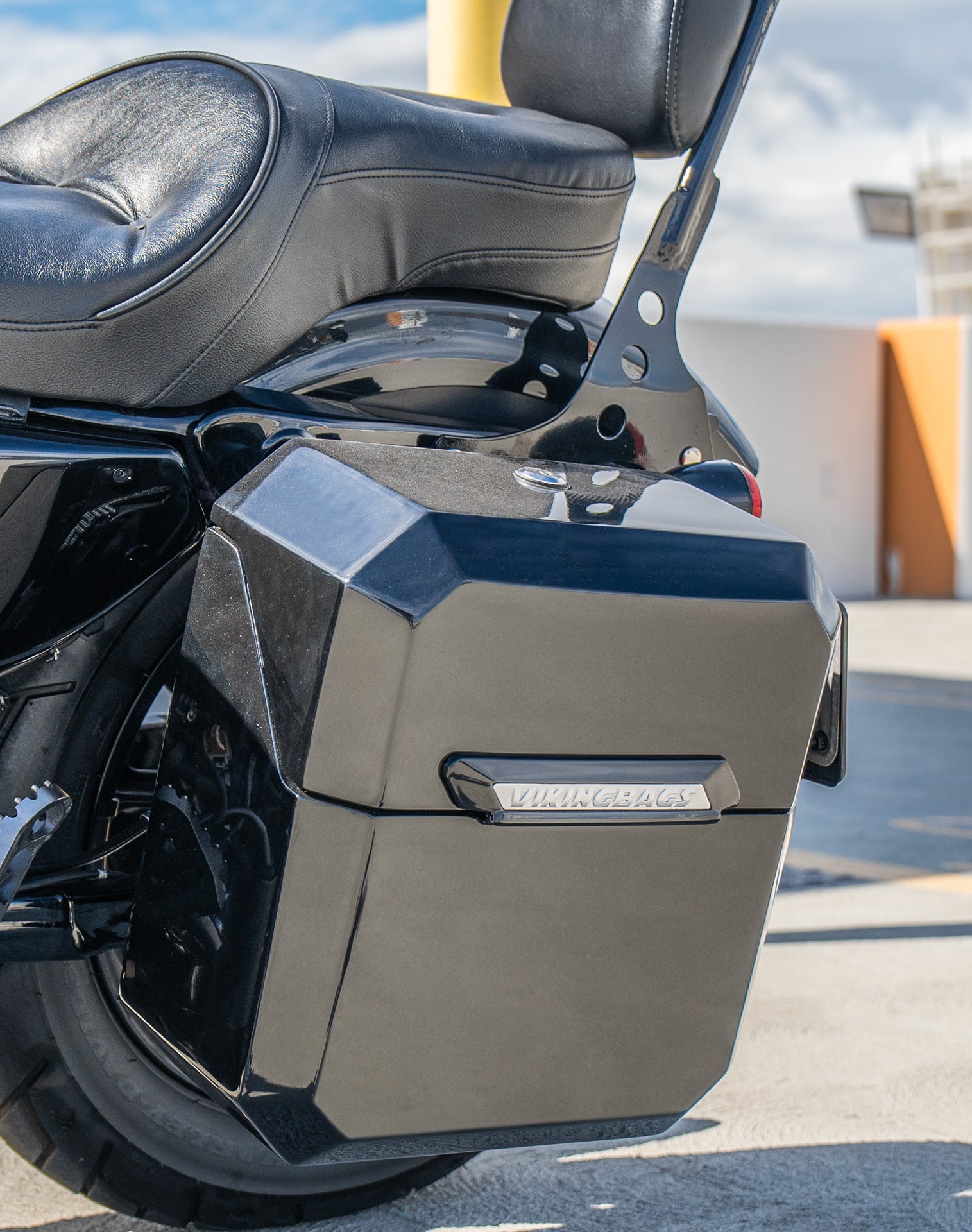 15L - Outlaw Quick Mount Medium Harley Sportster Iron 1200 Painted Hard Solo Saddlebag (Left Only) Lifestyle 3