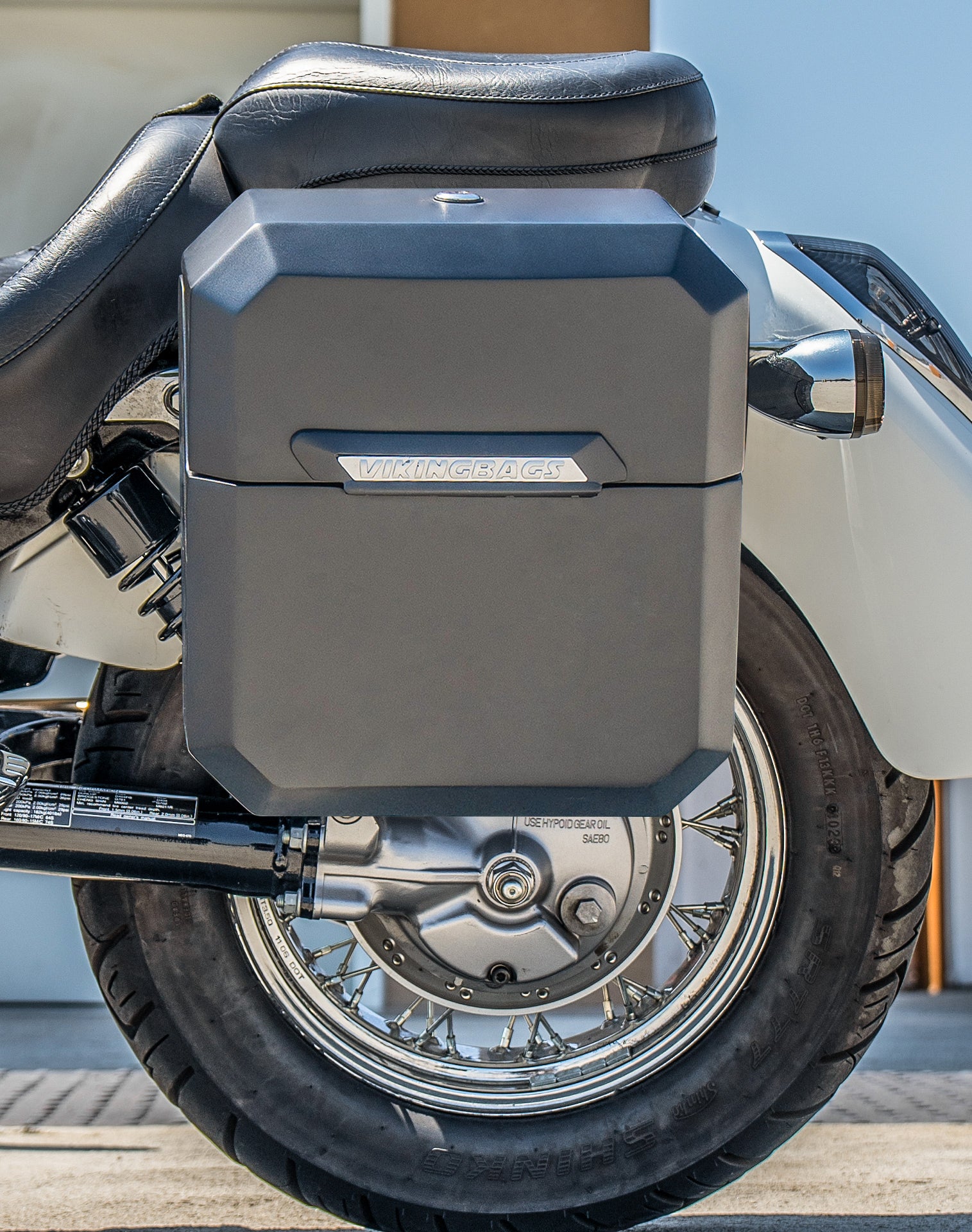 15L - Outlaw Quick Mount Medium Honda 750 Shadow Aero Matte Hard Solo Saddlebag (Left Only) Lifestyle