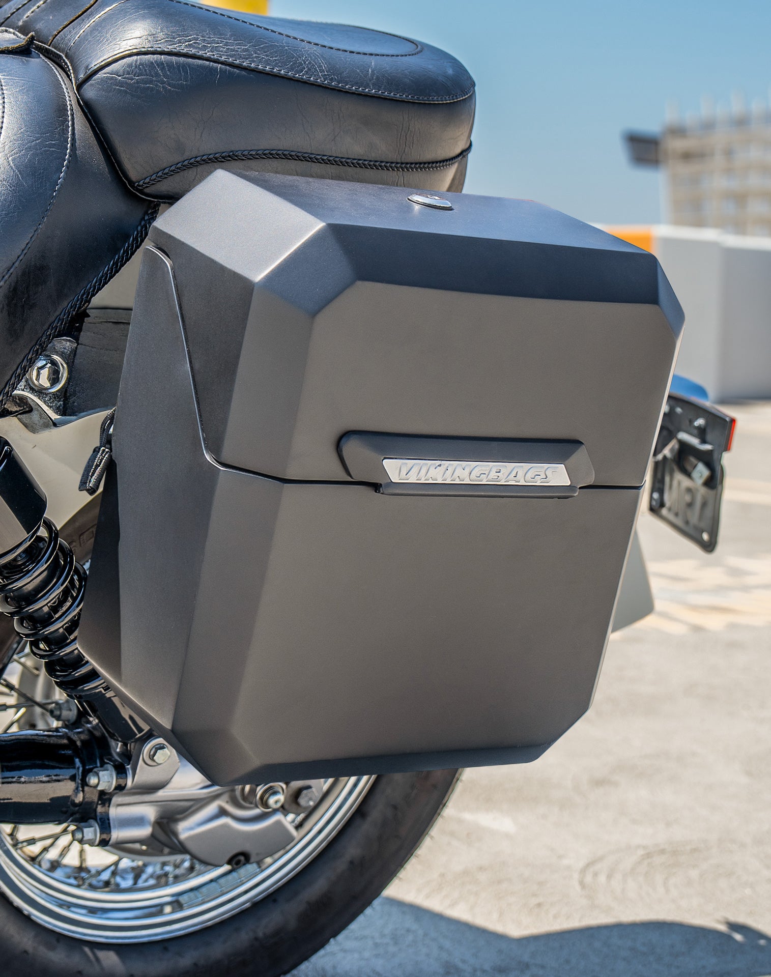 15L - Outlaw Quick Mount Medium Honda 750 Shadow Aero Matte Hard Solo Saddlebag (Left Only) Lifestyle