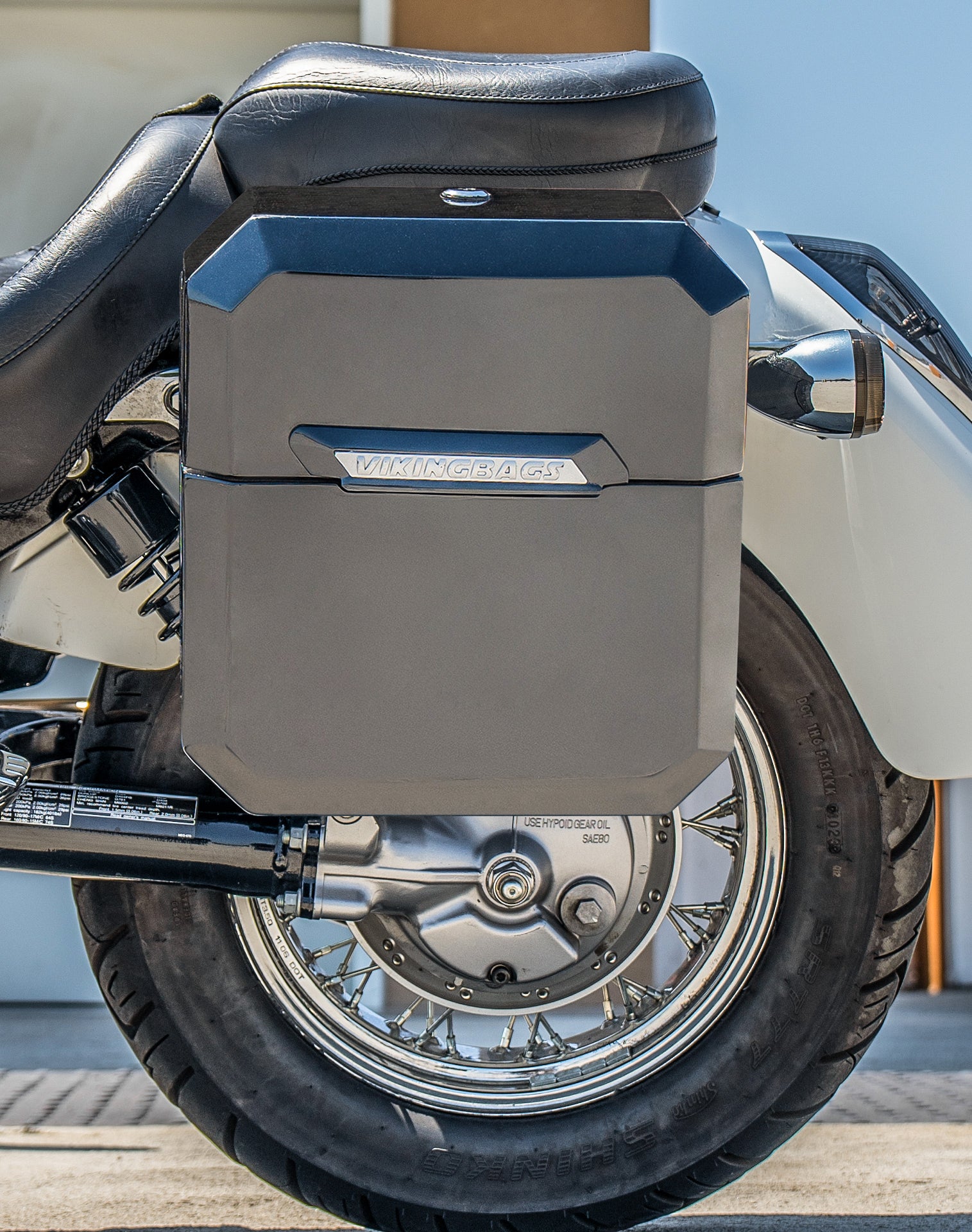 15L - Outlaw Quick Mount Medium Honda 750 Shadow Aero Painted Hard Solo Saddlebag (Left Only) Lifestyle