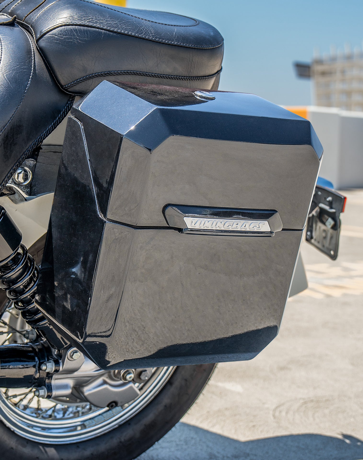 15L - Outlaw Quick Mount Medium Honda 750 Shadow Aero Painted Hard Solo Saddlebag (Left Only) Lifestyle