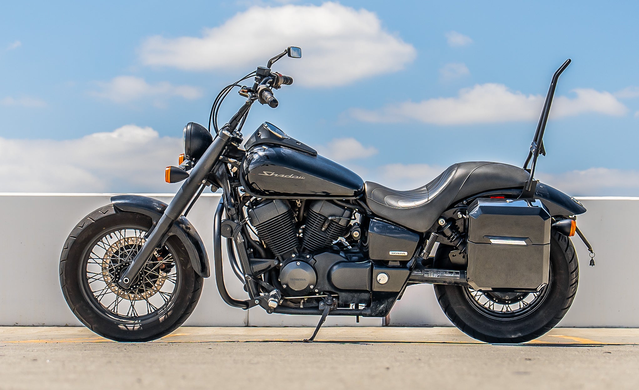 15L - Outlaw Quick Mount Medium Honda 750 Shadow Phantom Painted Hard Solo Saddlebag (Left Only) @expand