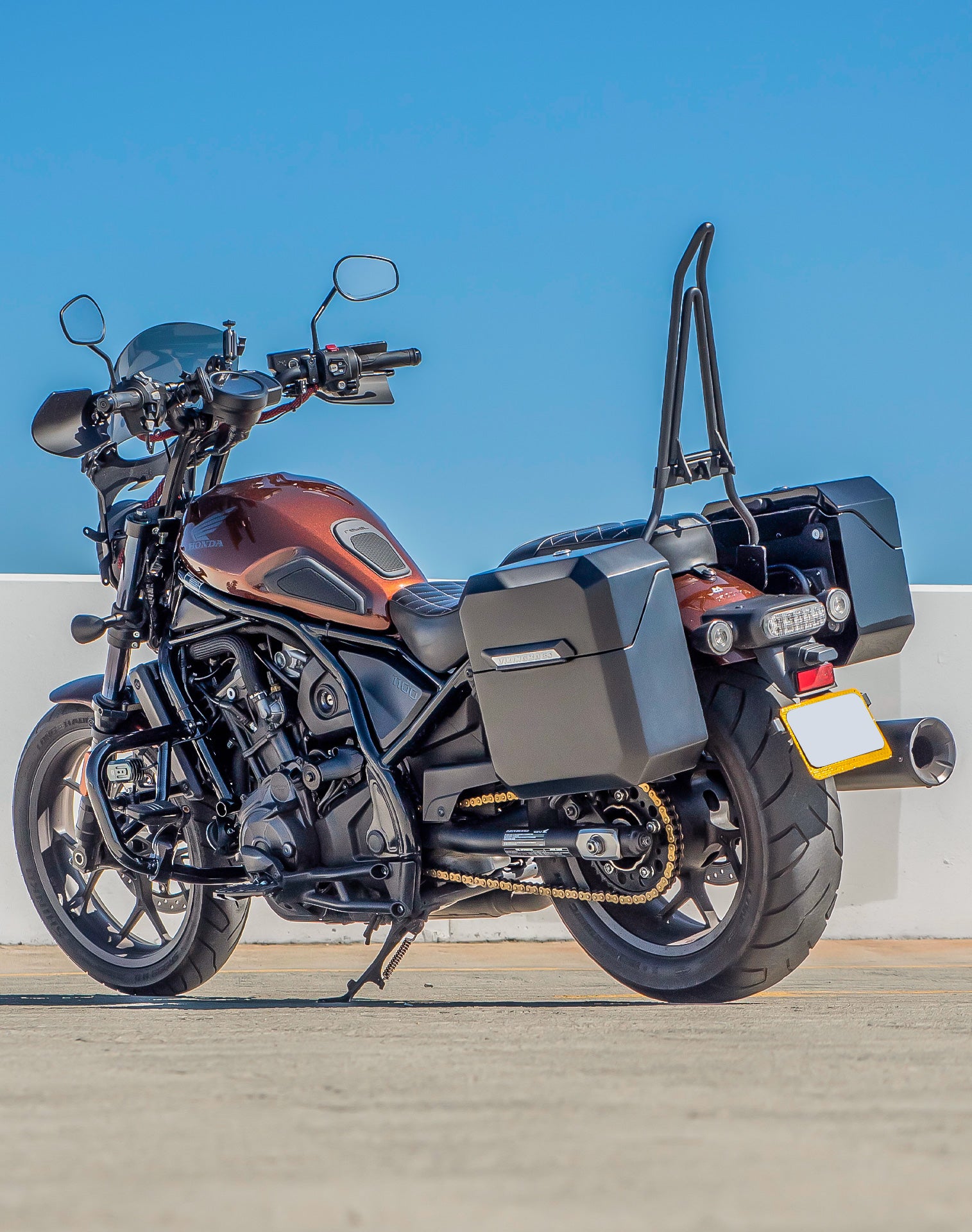 15L - Outlaw Quick Mount Honda Rebel 1100 Matte Hard Solo Saddlebag (Left Only) v1