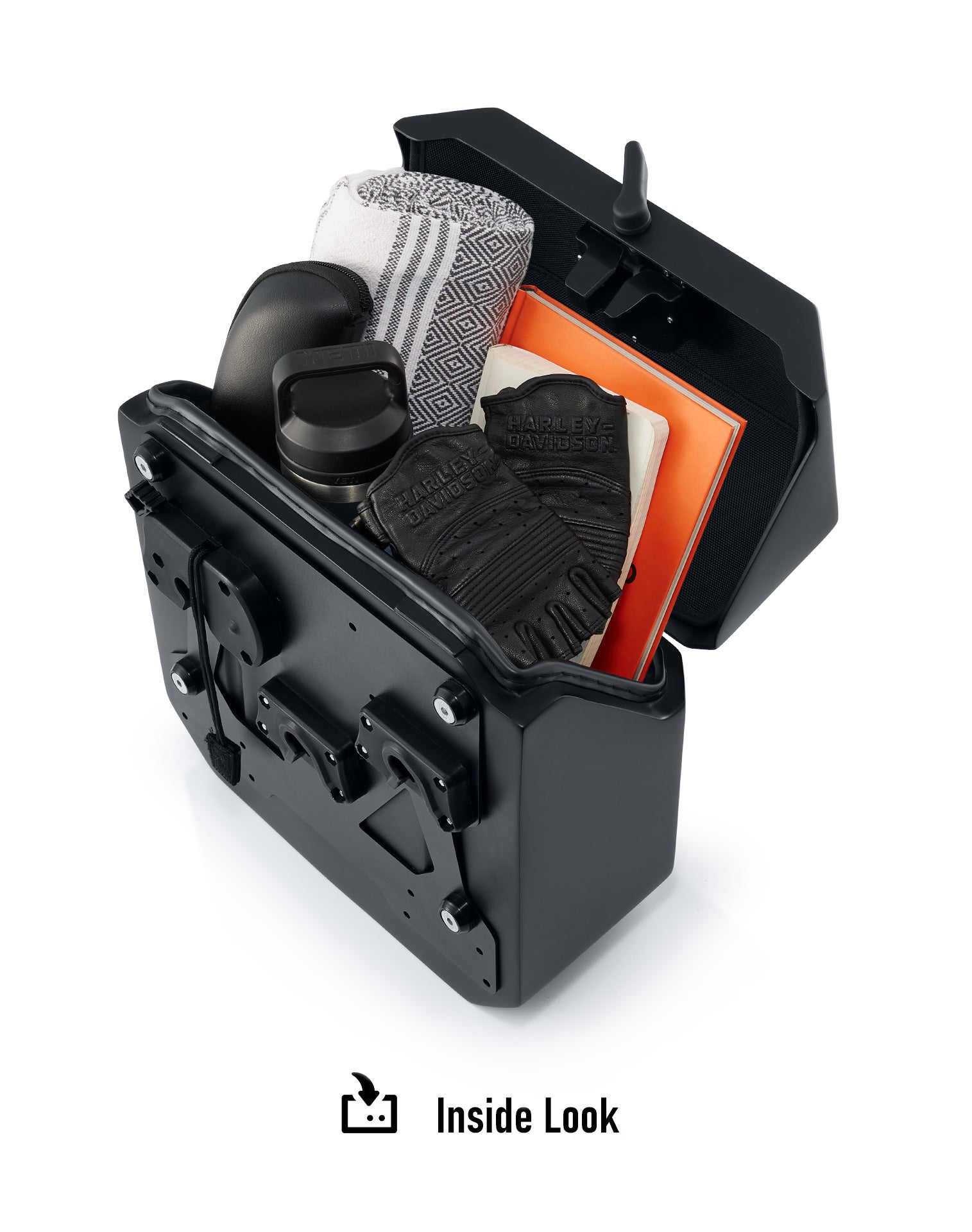 15L - Outlaw Quick-Mount Indian Scout Rogue Matte Hard Solo Saddlebag (Left Only) Inside Look