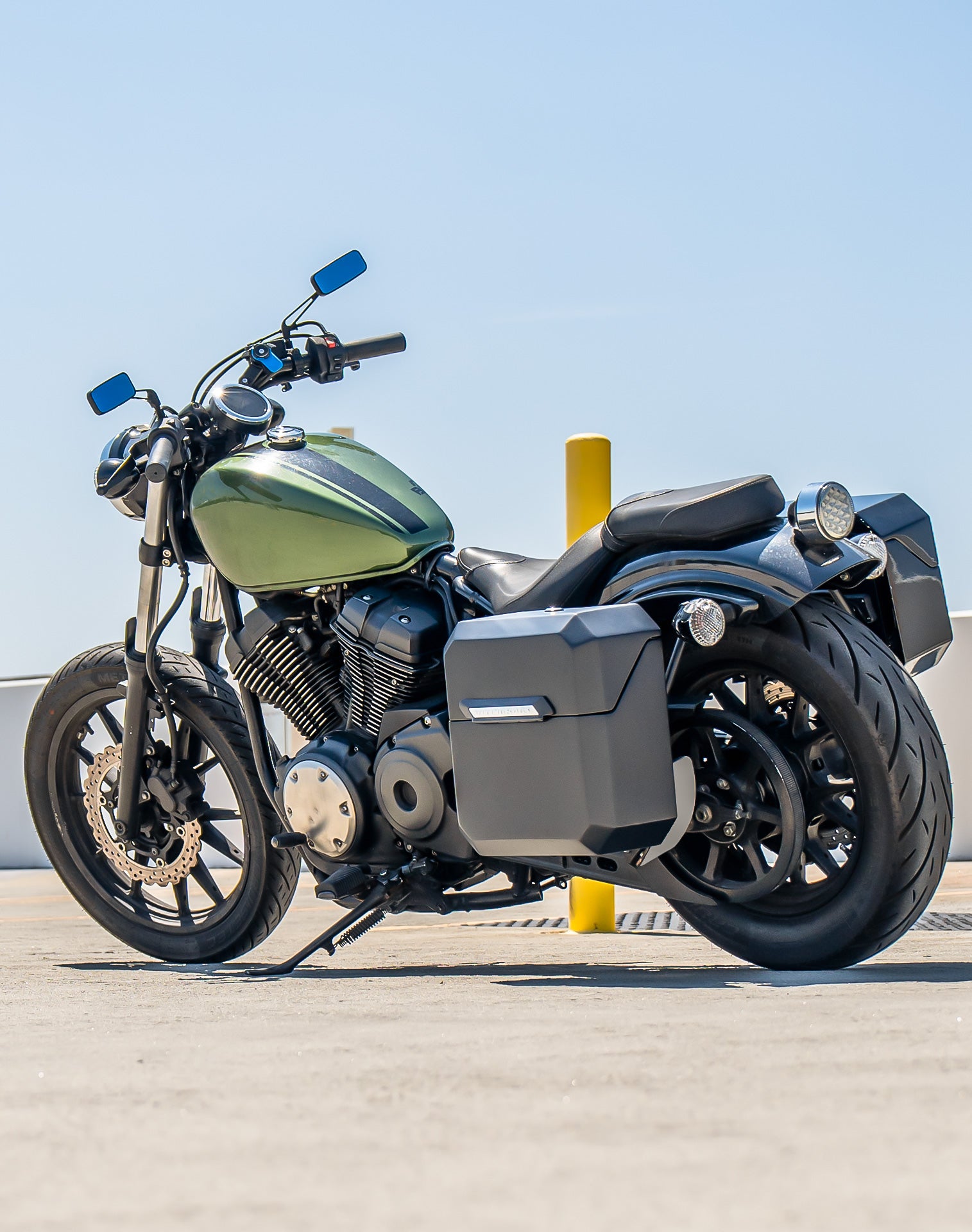 15L - Outlaw Quick Mount Yamaha Bolt Specific Matte Hard Solo Saddlebag (Left Only) v1