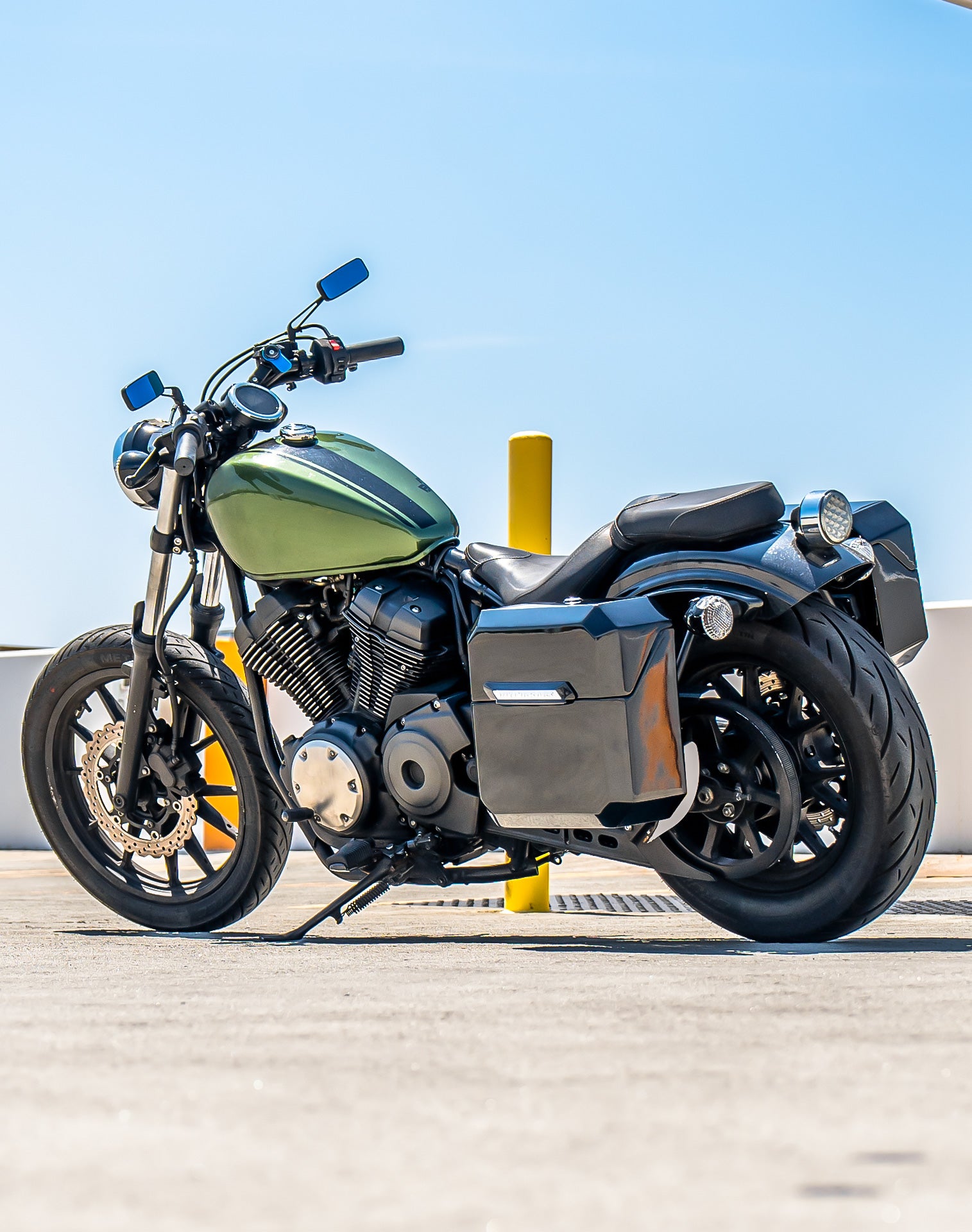 15L - Outlaw Quick Mount Medium Yamaha Bolt Specific Painted Hard Solo Saddlebag (Left Only) v1