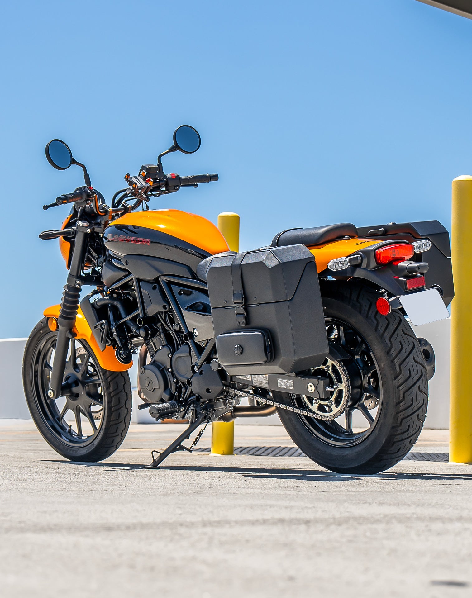 15L - Outlaw Quick Mount Medium Kawasaki Eliminator 450 Hard Solo Saddlebag (Left Only) v1