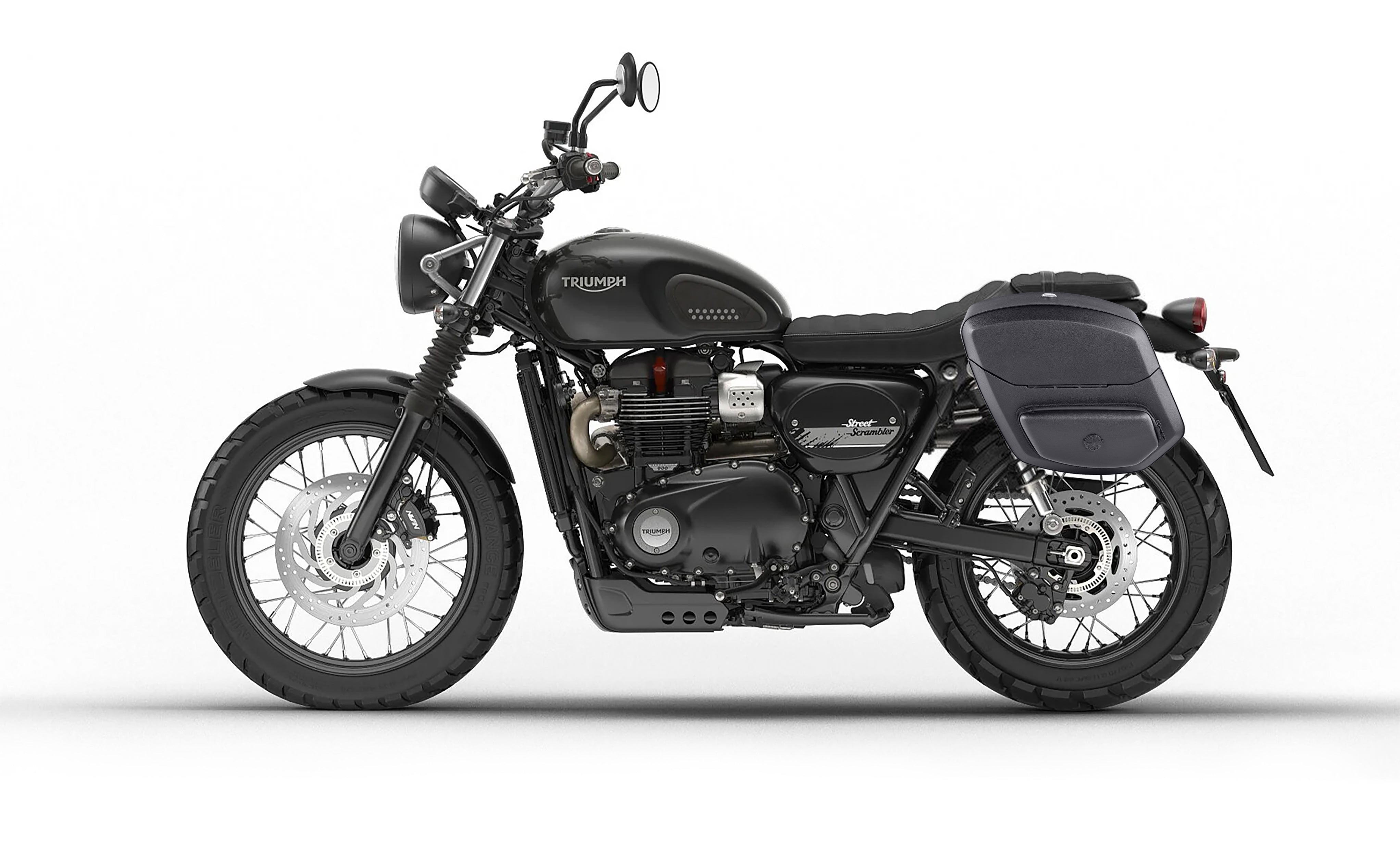 20L - Ironclad Quick Mount Medium Triumph Street Scrambler Hard Solo Saddlebag (Left Only) Bag on Bike @expand