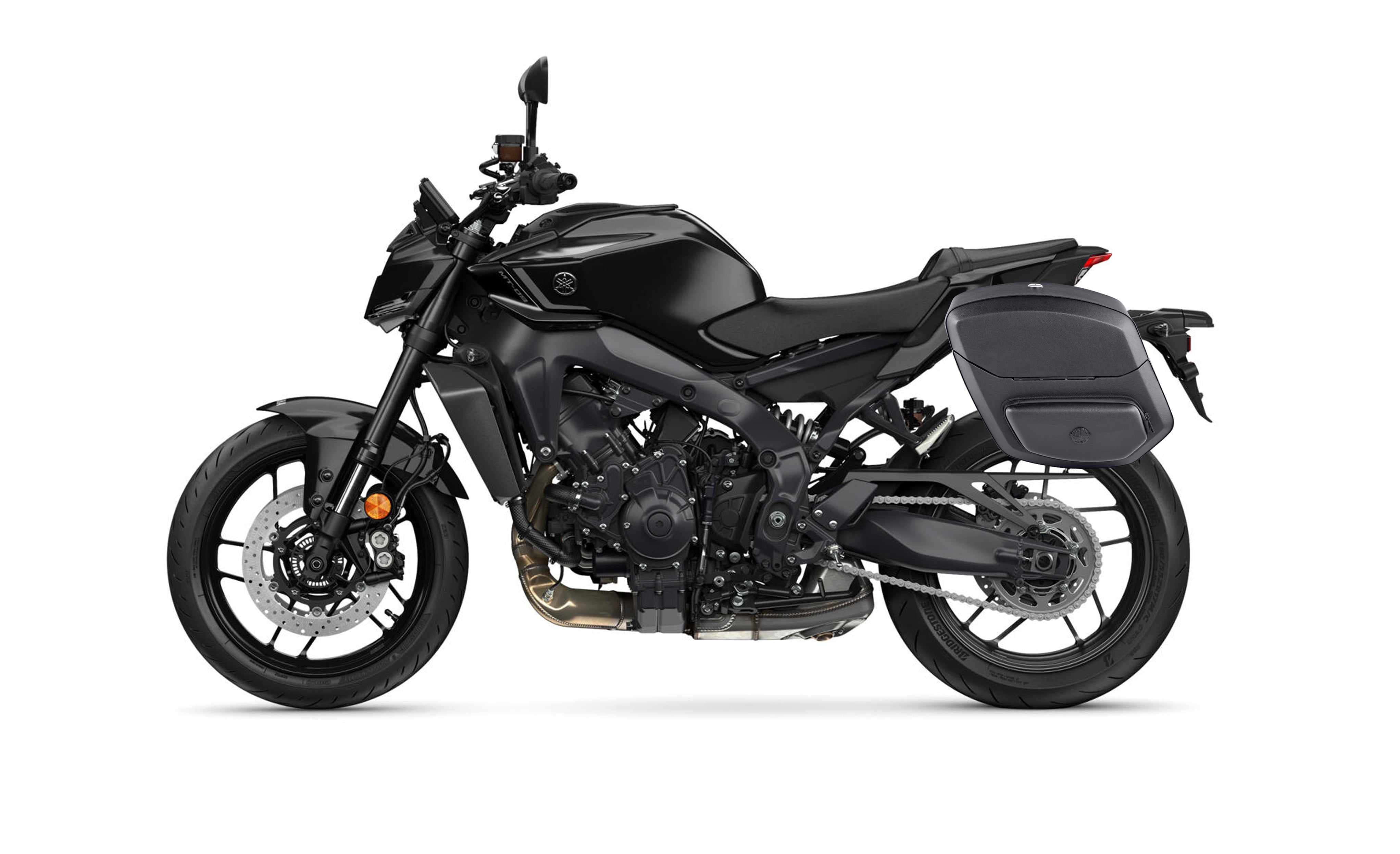 20L - Ironclad Quick-Mount Medium Yamaha MT-09 Hard Solo Saddlebag (Left Only) Bag on Bike @expand