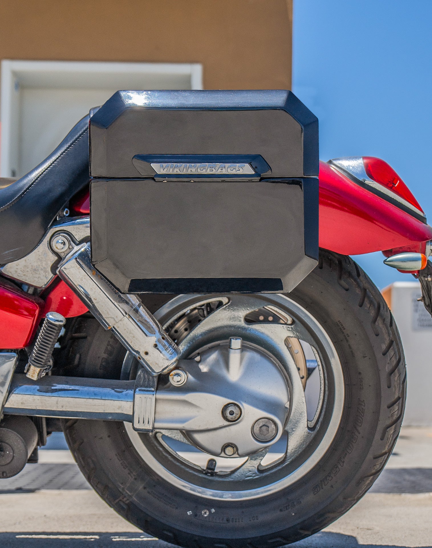 20L - Outlaw Quick-Mount Small Honda VTX 1300 C Painted Hard Saddlebags Life Style 2