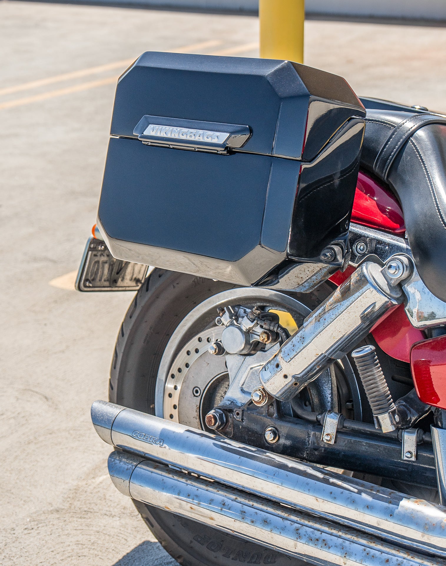 20L - Outlaw Quick-Mount Small Honda VTX 1300 C Painted Hard Saddlebags Life Style 3