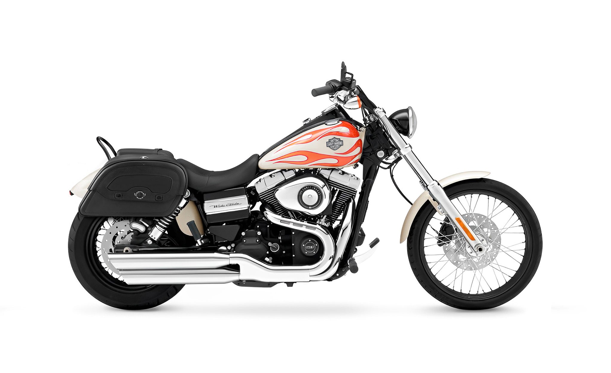22L - Warrior Medium Quick-Mount Motorcycle Saddlebags For Harley Dyna Wide Glide FXDWG @expand