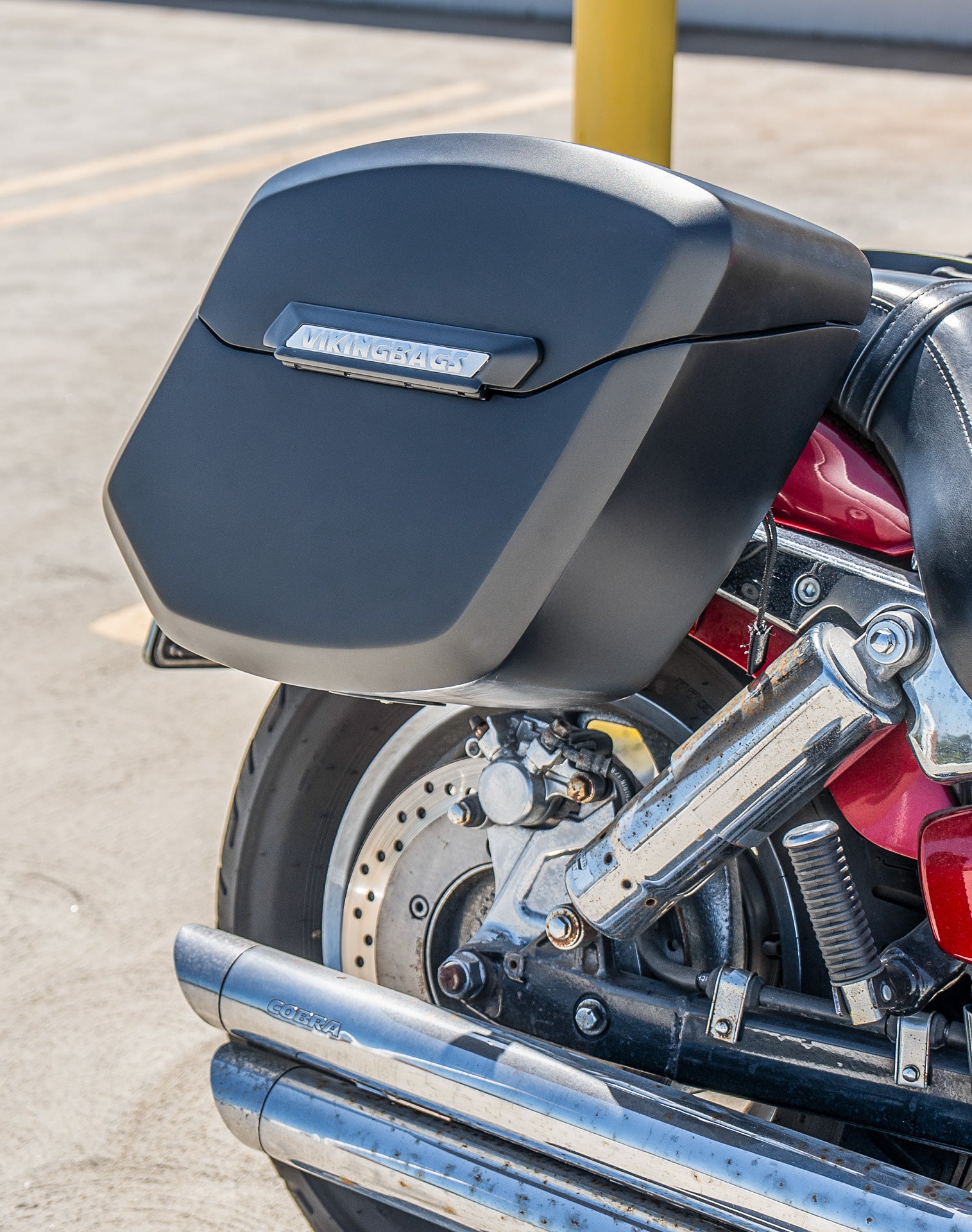 24L - Ironclad Quick-Mount Medium Honda VTX 1300 C Matte Hard Saddlebags Life Style 3