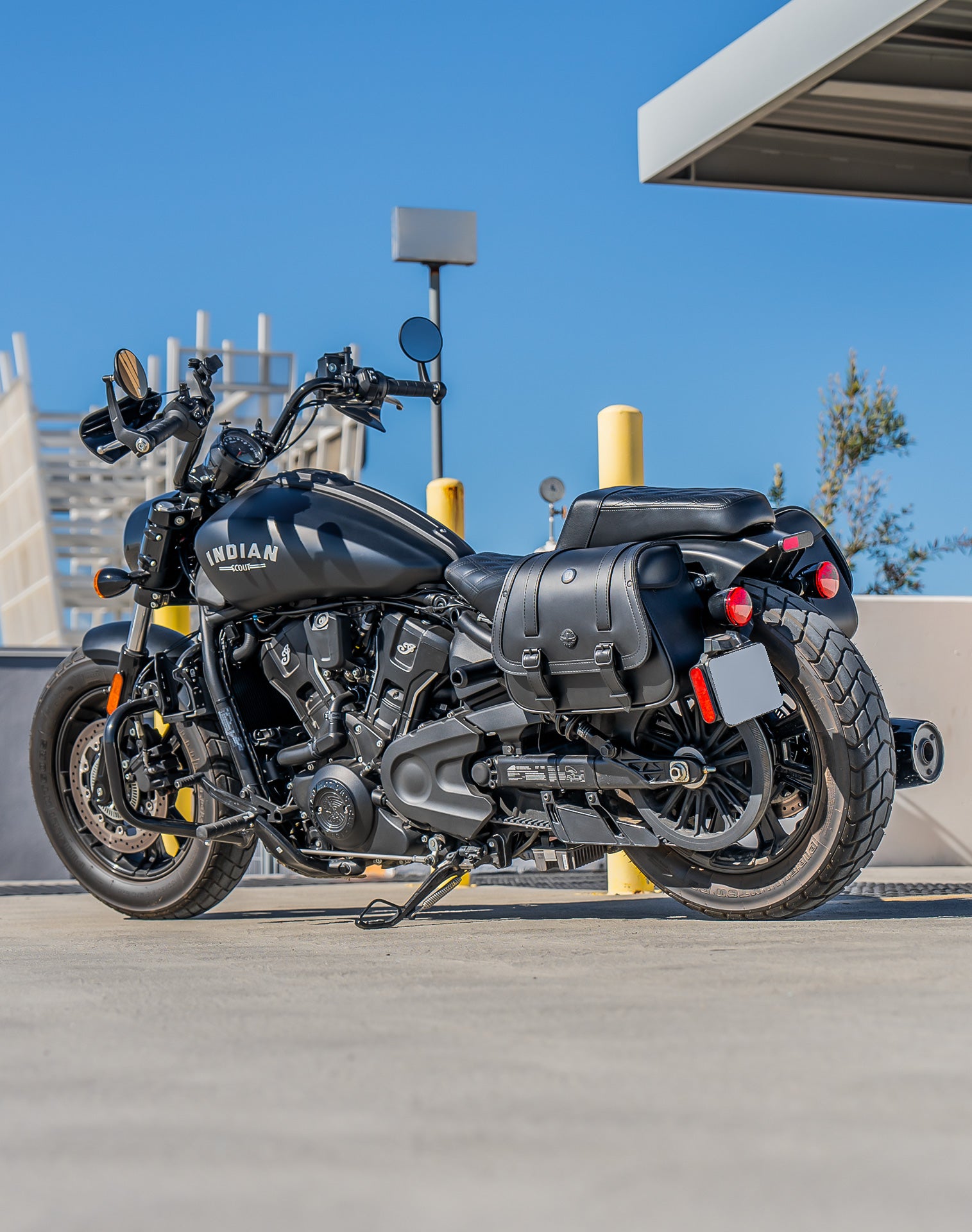 25L - SpiritBlade Large Indian Sport Scout Sixty Leather Motorcycle Saddlebags Lifestyle