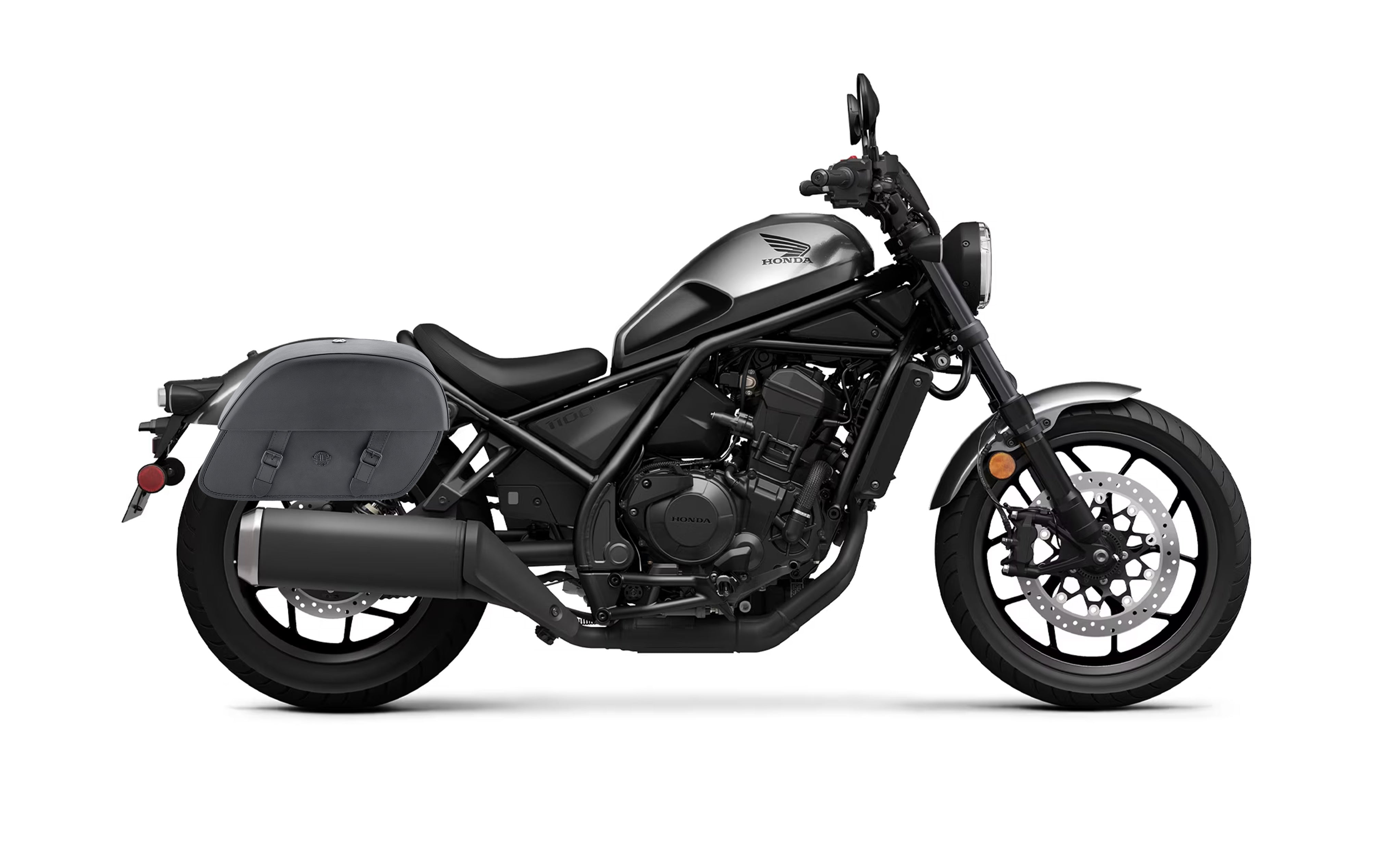 26L - Baelor Large Shock-Cutout Honda Rebel 1100 Motorcycle Saddlebags Bag on Bike @expand
