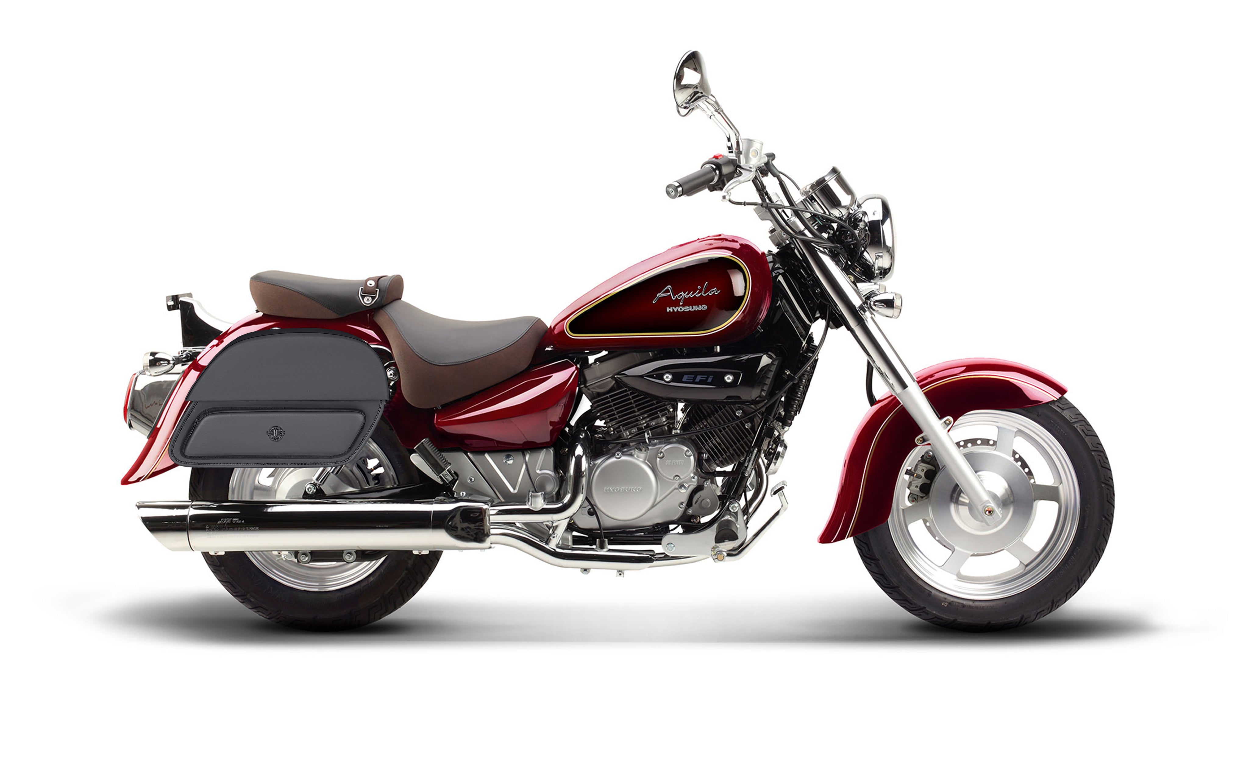 26L - Pantheon Large Shock Cutout Hyosung Aquila GV 250 Motorcycle Saddlebags Bag on Bike @expand