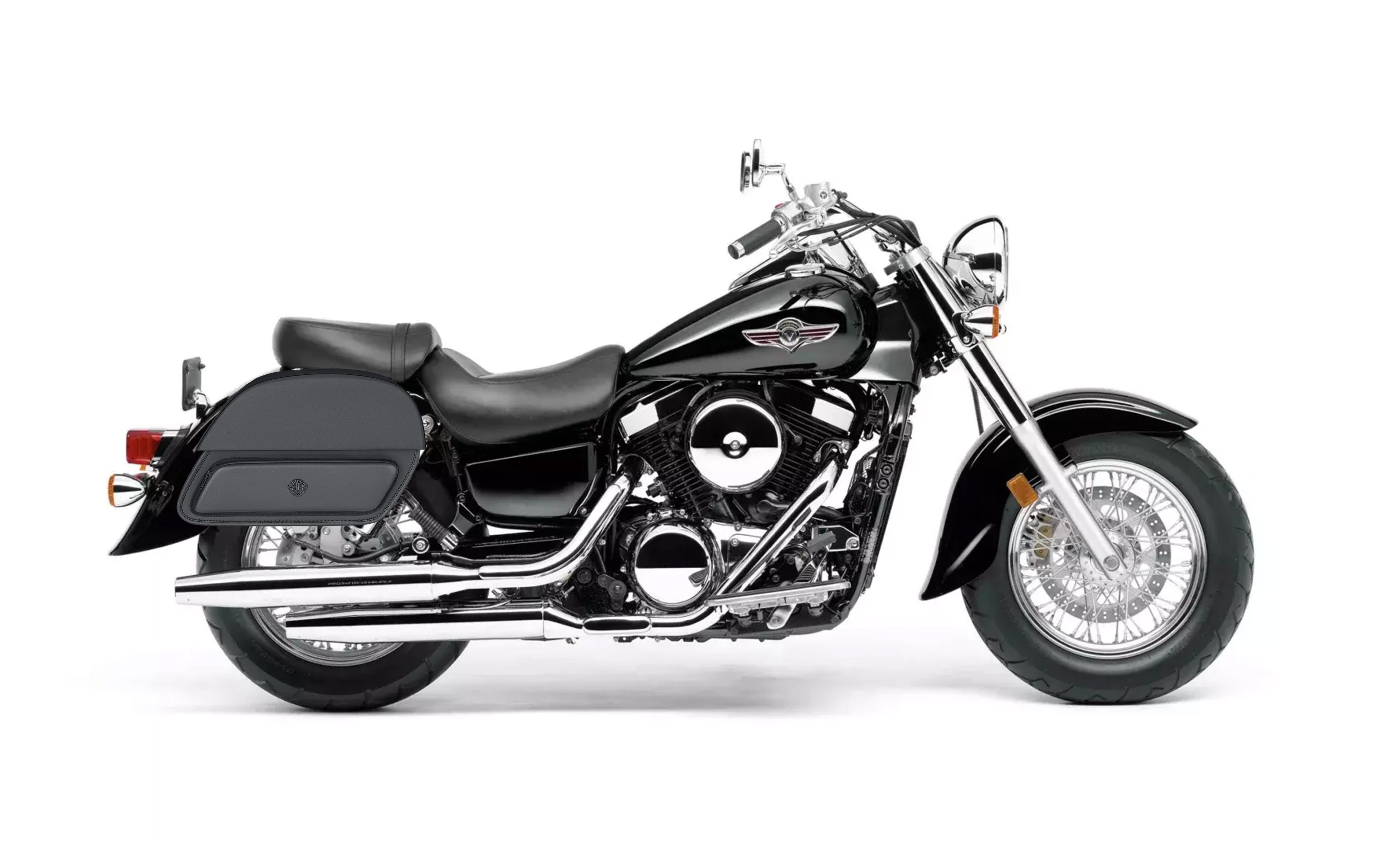 26L - Pantheon Large Shock Cutout Kawasaki Vulcan 1500 Classic VN1500 Motorcycle Saddlebags Bag on Bike @expand