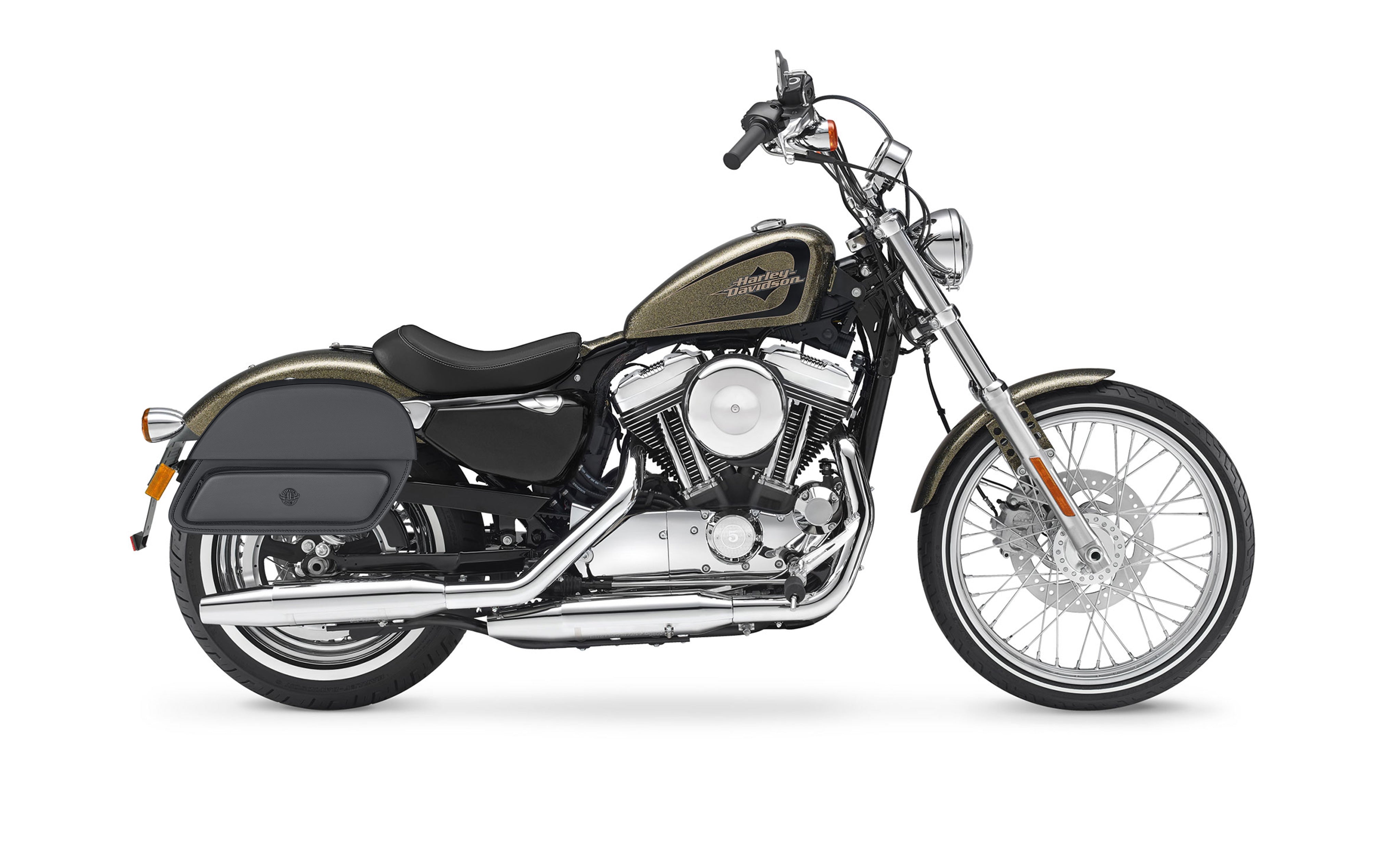 26L - Pantheon Large Shock Cutout Leather Saddlebags for Harley Sportster Seventy Two XL1200V Bag on Bike @expand