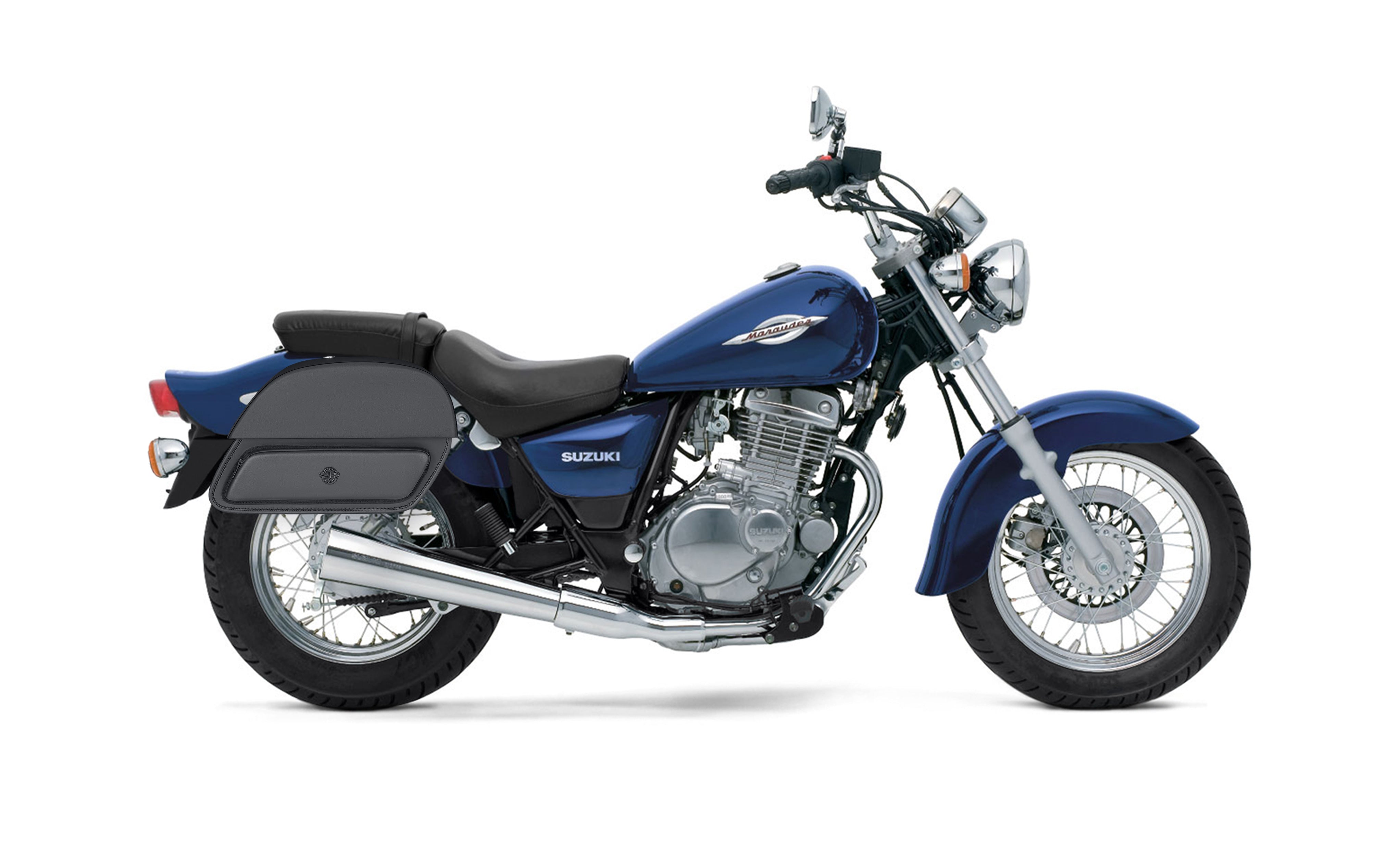 26L - Pantheon Large Shock Cutout Suzuki Marauder GZ250 Motorcycle Saddlebags Bag on Bike @expand