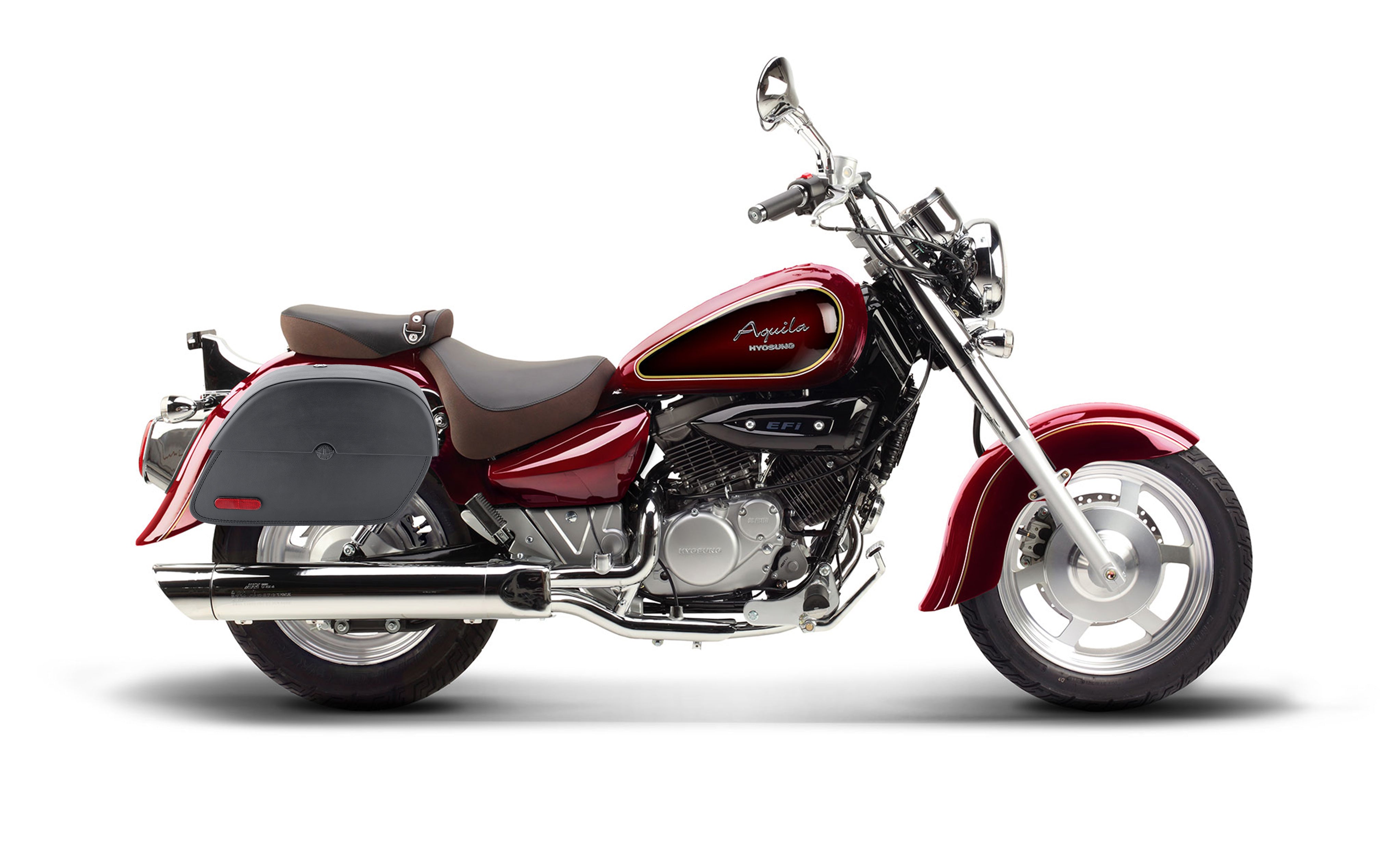 26L - Panzer Large Shock Cutout Hyosung Aquila GV 250 Motorcycle Saddlebags Bag on Bike @expand