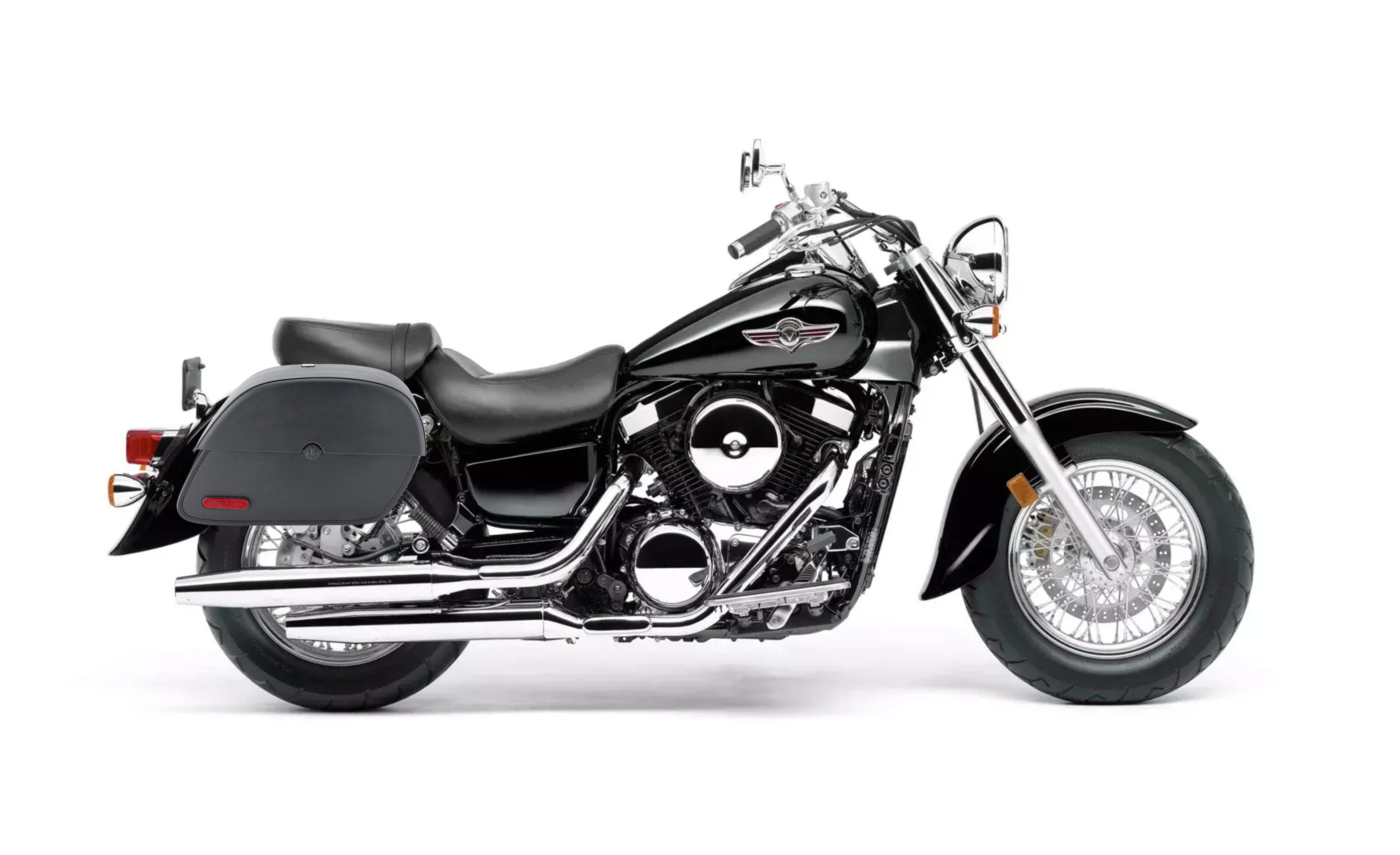 26L - Panzer Large Shock Cutout Kawasaki Vulcan 1500 Classic VN1500 Motorcycle Saddlebags Bag on Bike @expand