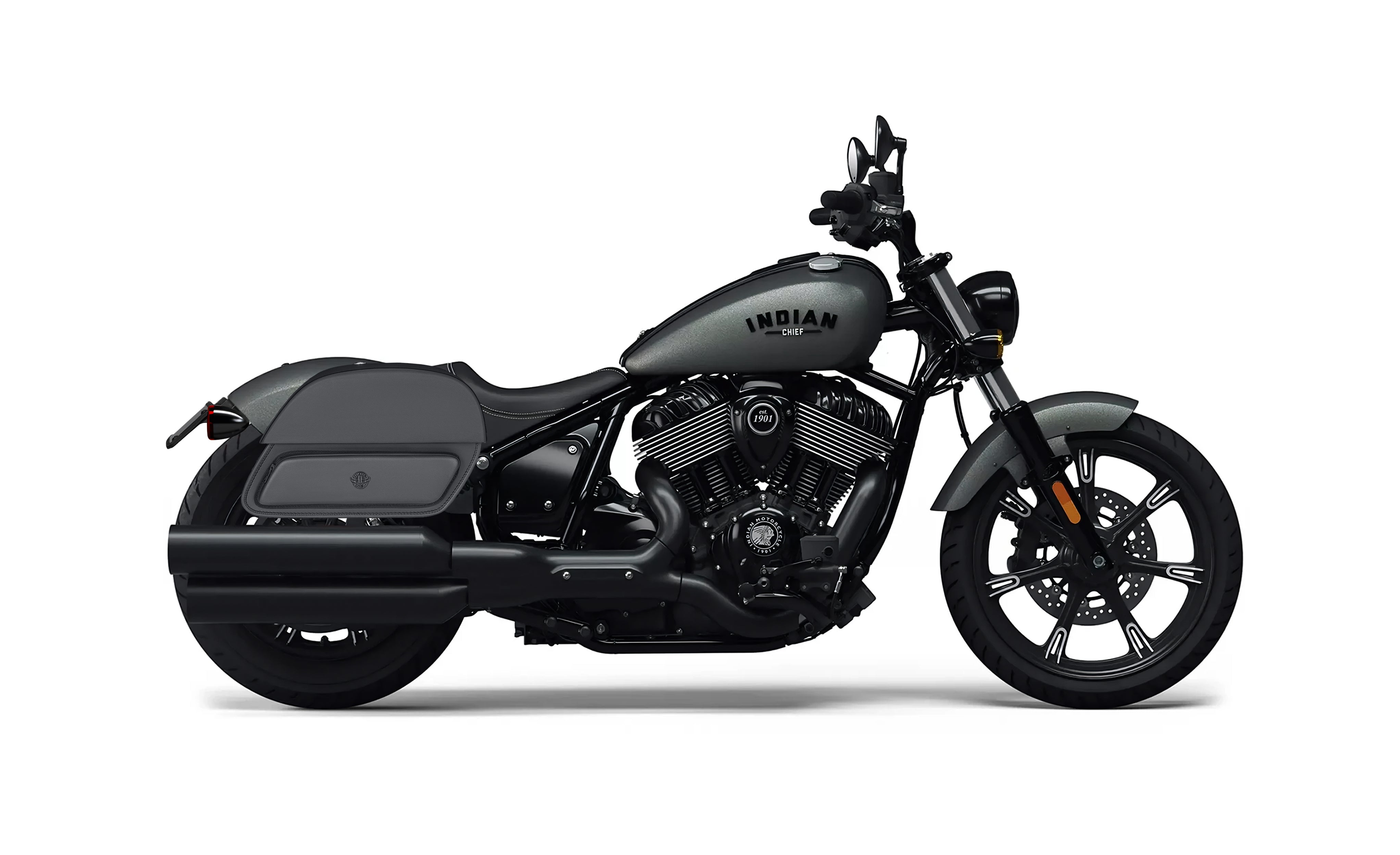 32L - Pantheon Large Shock Cutout Indian Chief Darkhorse Motorcycle Saddle Bags Bag on Bike @expand