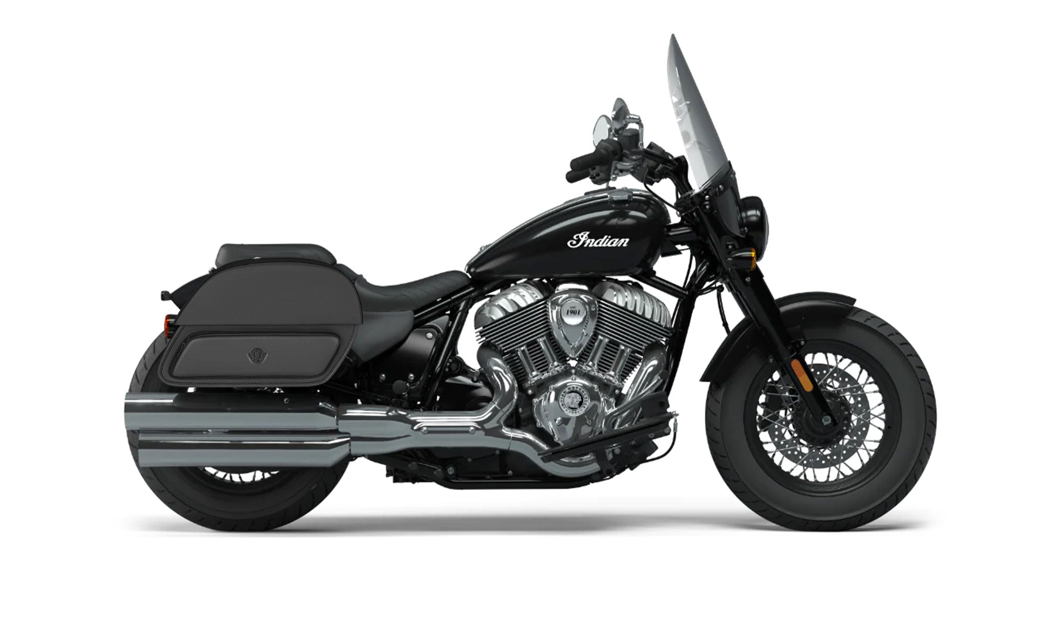 32L - Pantheon Large Shock Cutout Indian Super Chief Motorcycle Saddle Bags Bag on Bike @expand