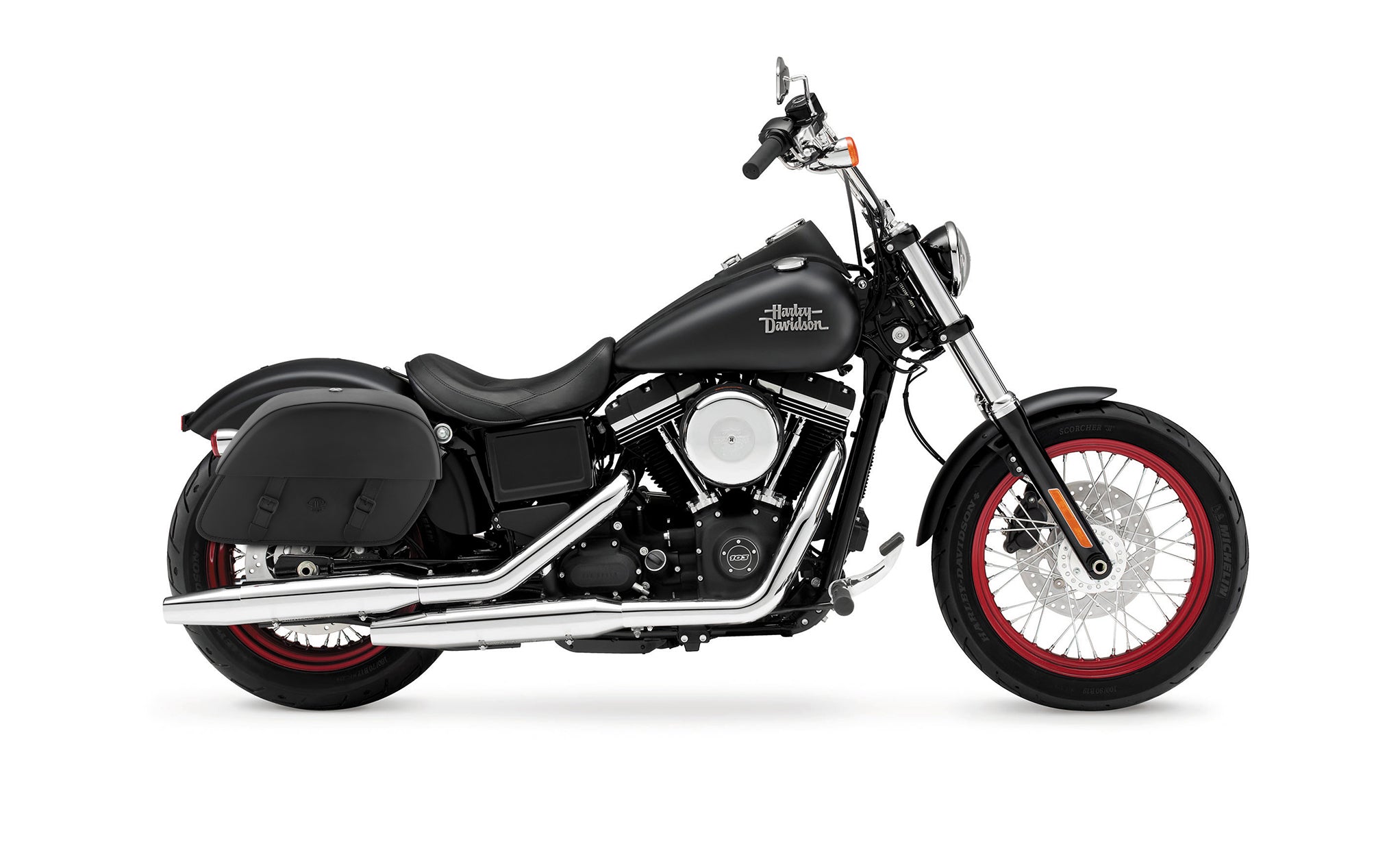28L - Baelor Medium Quick Mount Motorcycle Saddlebags For Harley Davidson Dyna Street Bob FXDB/I @expand