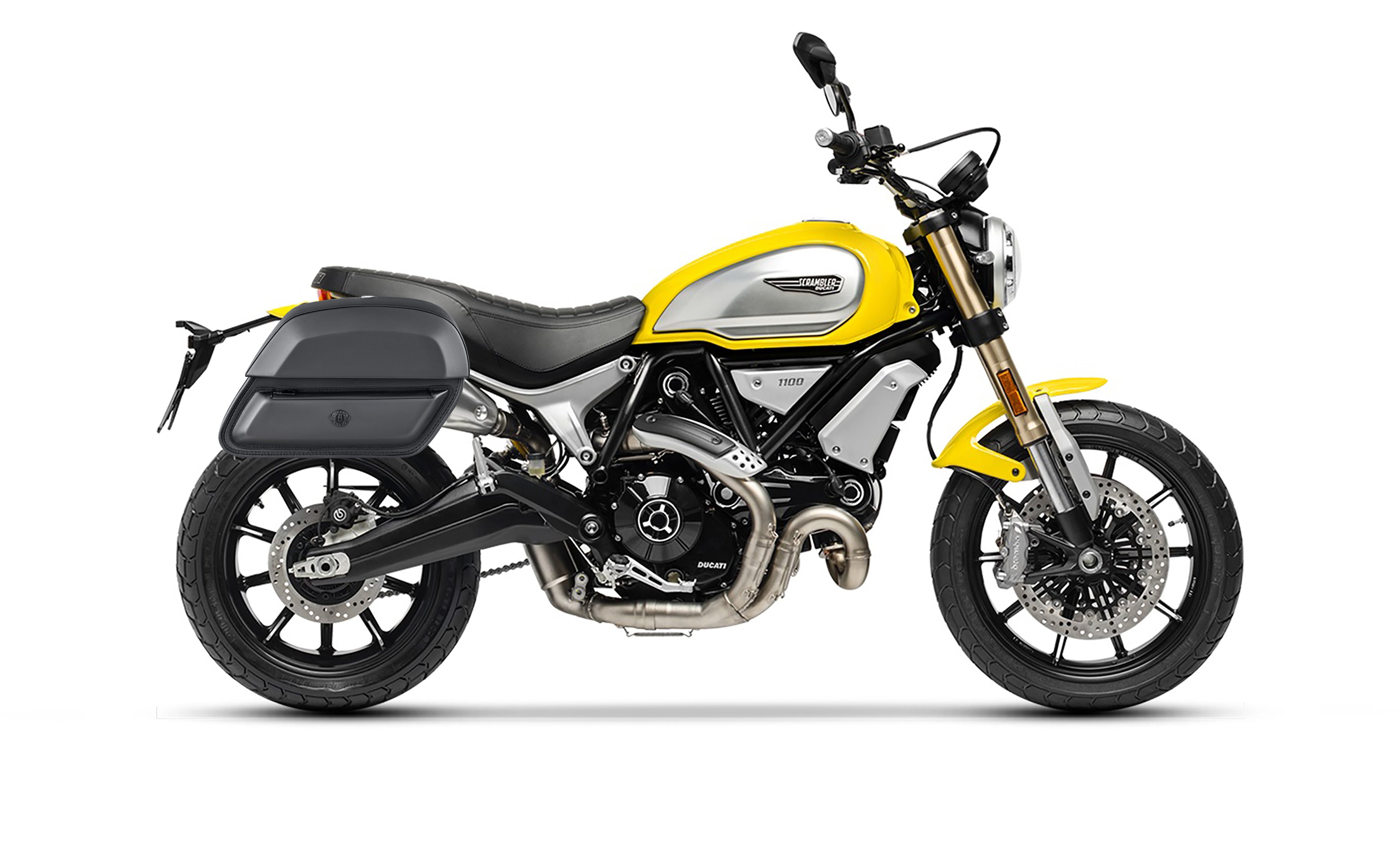 28L - Pantheon Medium Quick-Mount Ducati Scrambler 1100/Special/Sport (2017+) Motorcycle Saddlebags Bag on Bike @expand