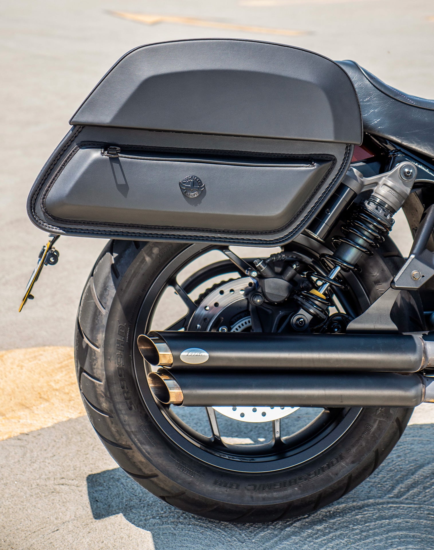 28L - Pantheon Medium Quick-Mount Honda Rebel 1100 Motorcycle Saddlebags v3