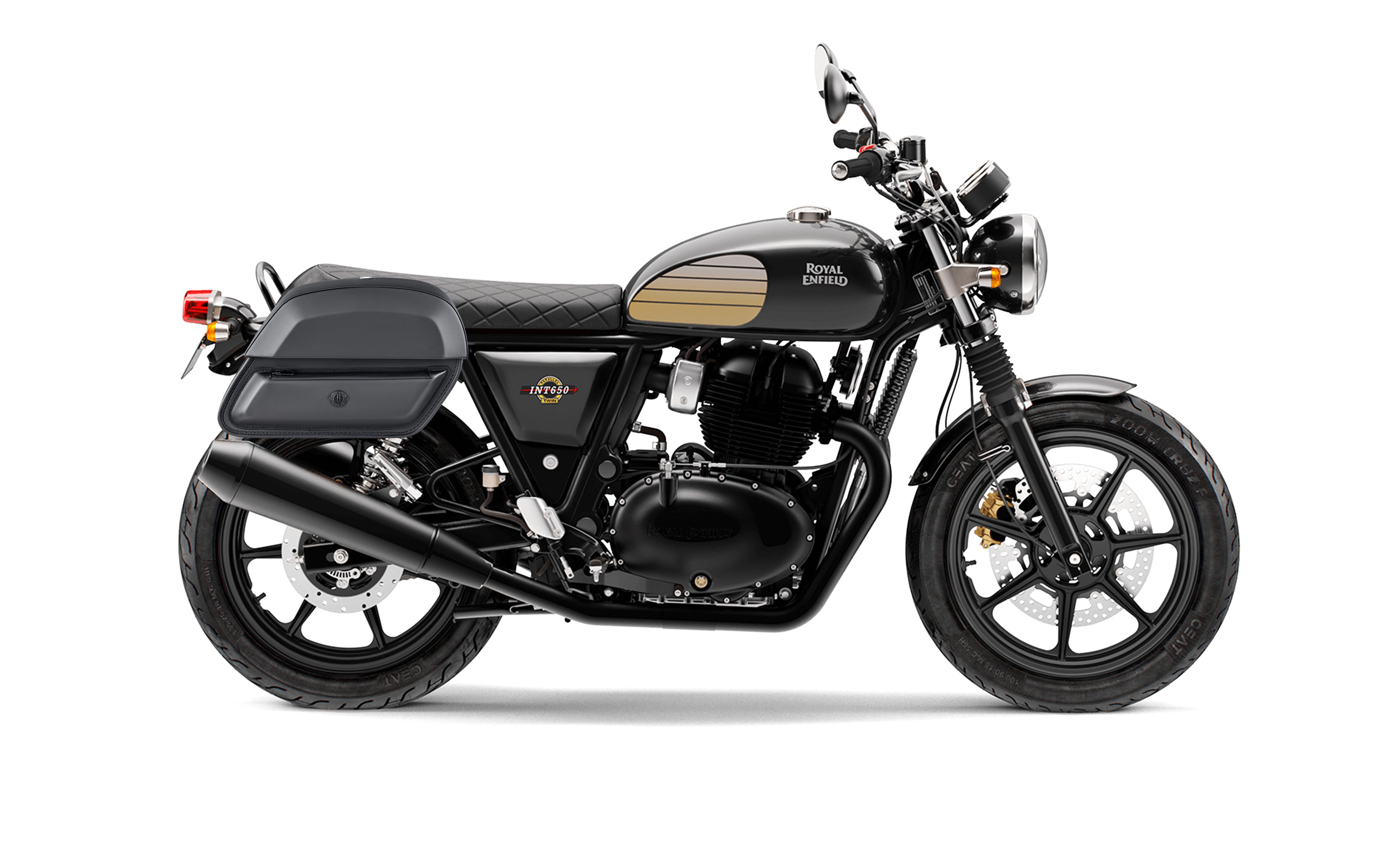 28L - Pantheon Medium Quick-Mount Royal Enfield Interceptor/Continental 650 (2018+) Motorcycle Saddlebags @expand