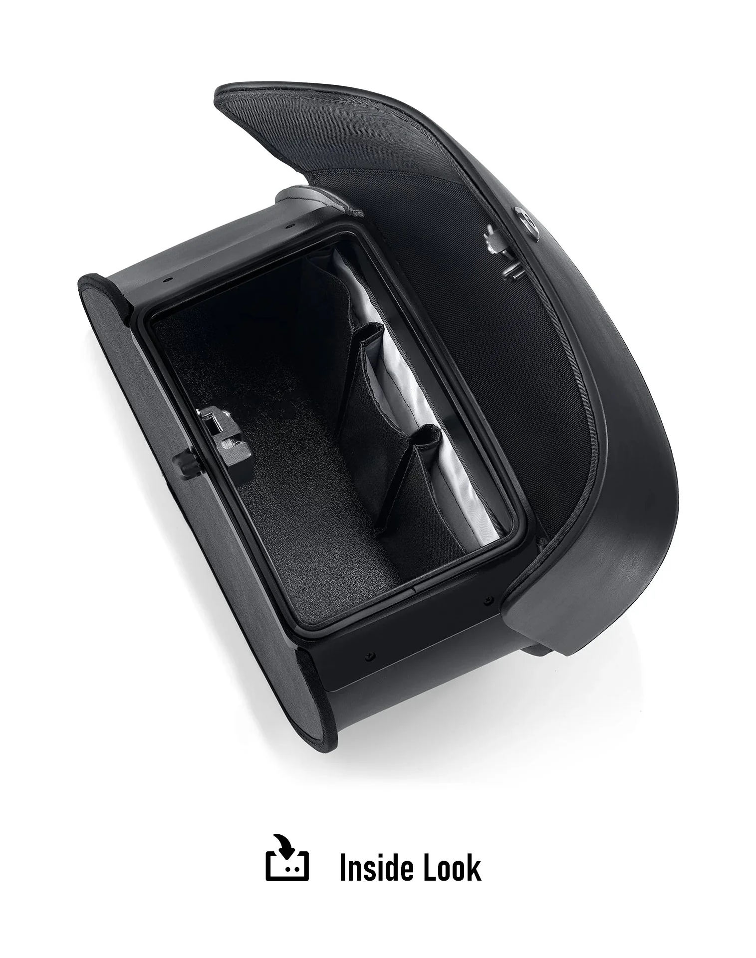 28L - Pantheon Medium Suzuki Boulevard C90 VL1500 Leather Motorcycle Saddlebags Inside Look