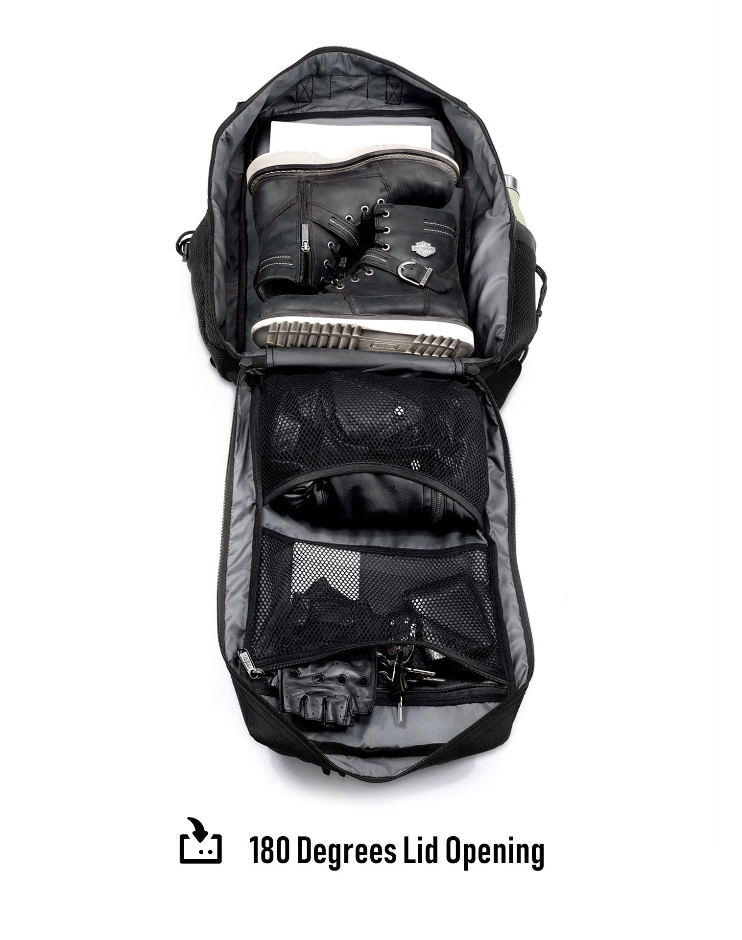 30L - Tactical Large Kawasaki Motorcycle Tail Bag 180 Degrees Lid Opening