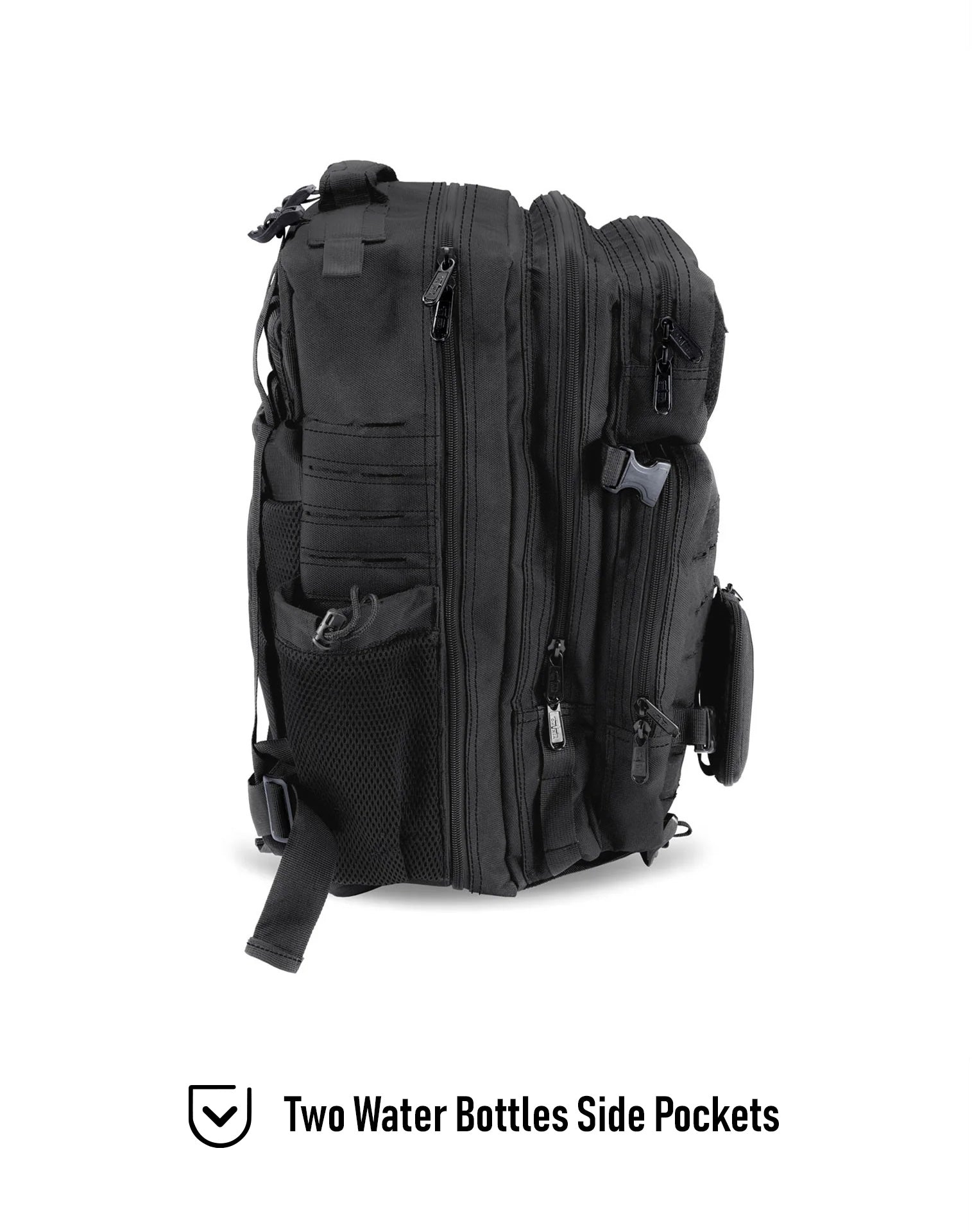 30L - Tactical Large Motorcycle Sissy Bar Backpack Two Water Bottles Side Pockets