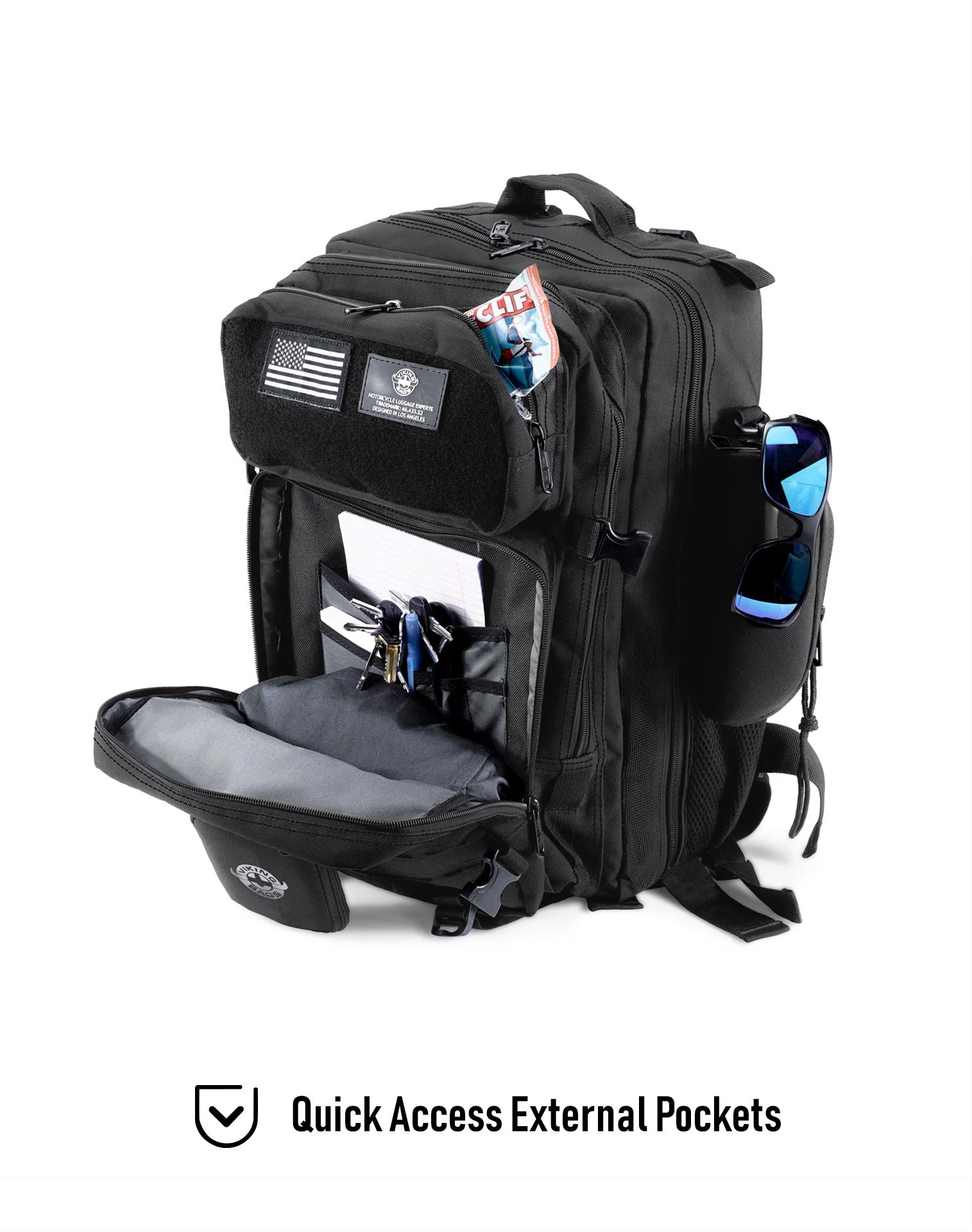 30L - Tactical Large Motorcycle Tail Bag Quick Access External Pockets