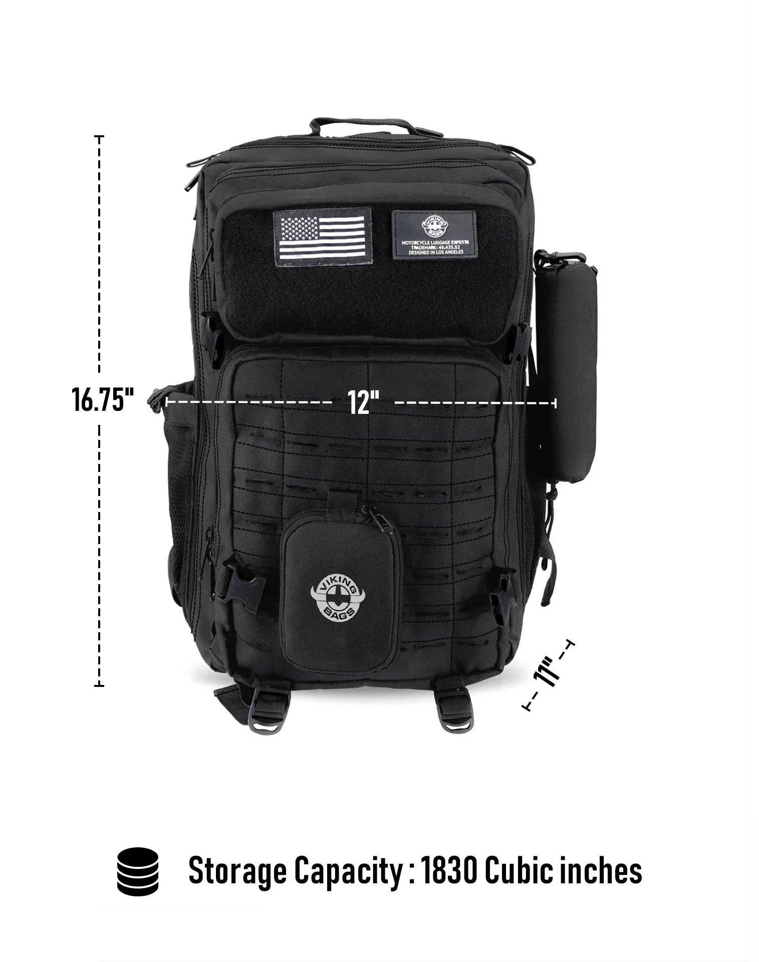 30L - Tactical Large Yamaha Motorcycle Sissy Bar Backpack Storage Capacity