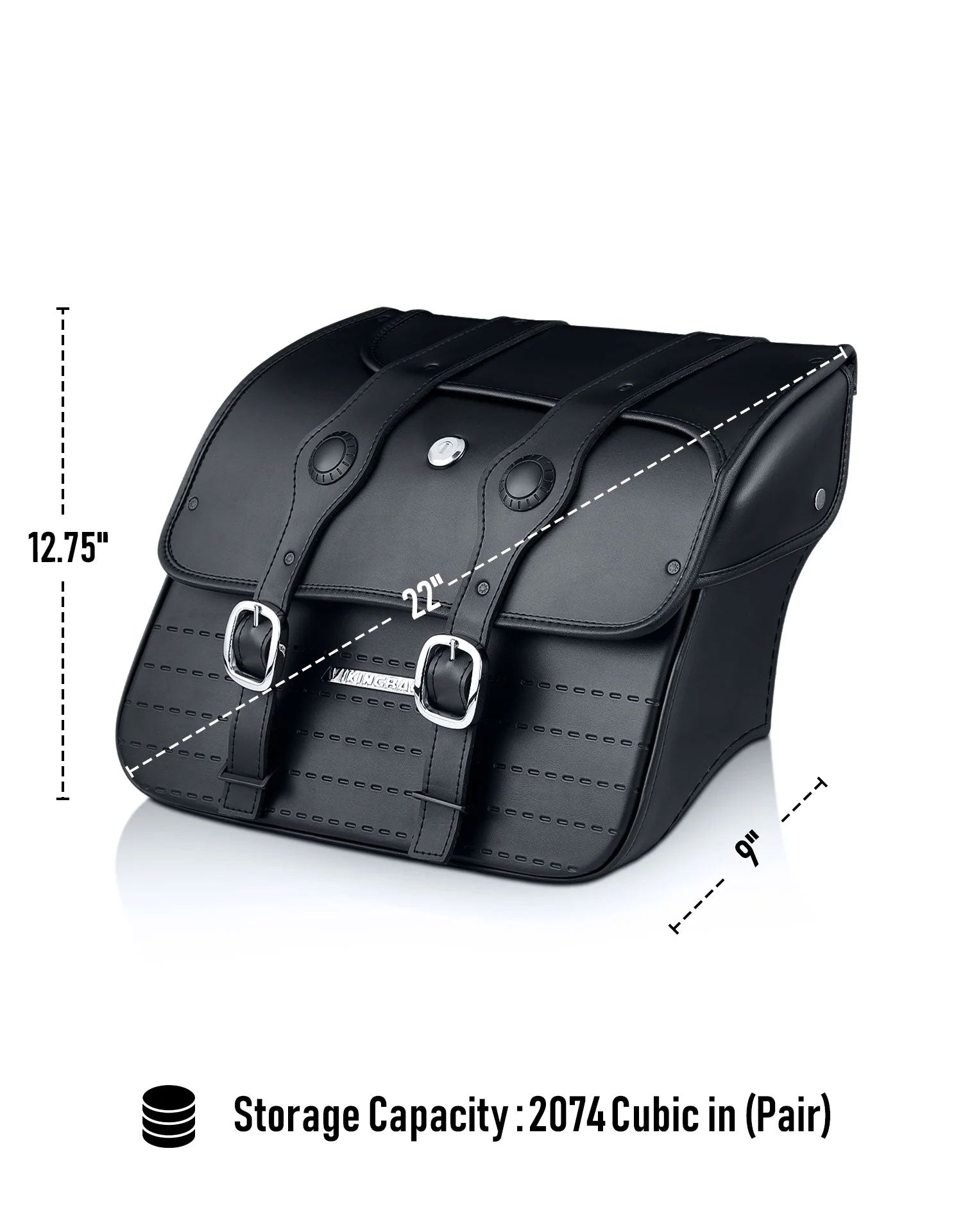 34L - ArrowHead Large 2026 Indian Chief Vintage Motorcycle Saddlebags Storage Capacity