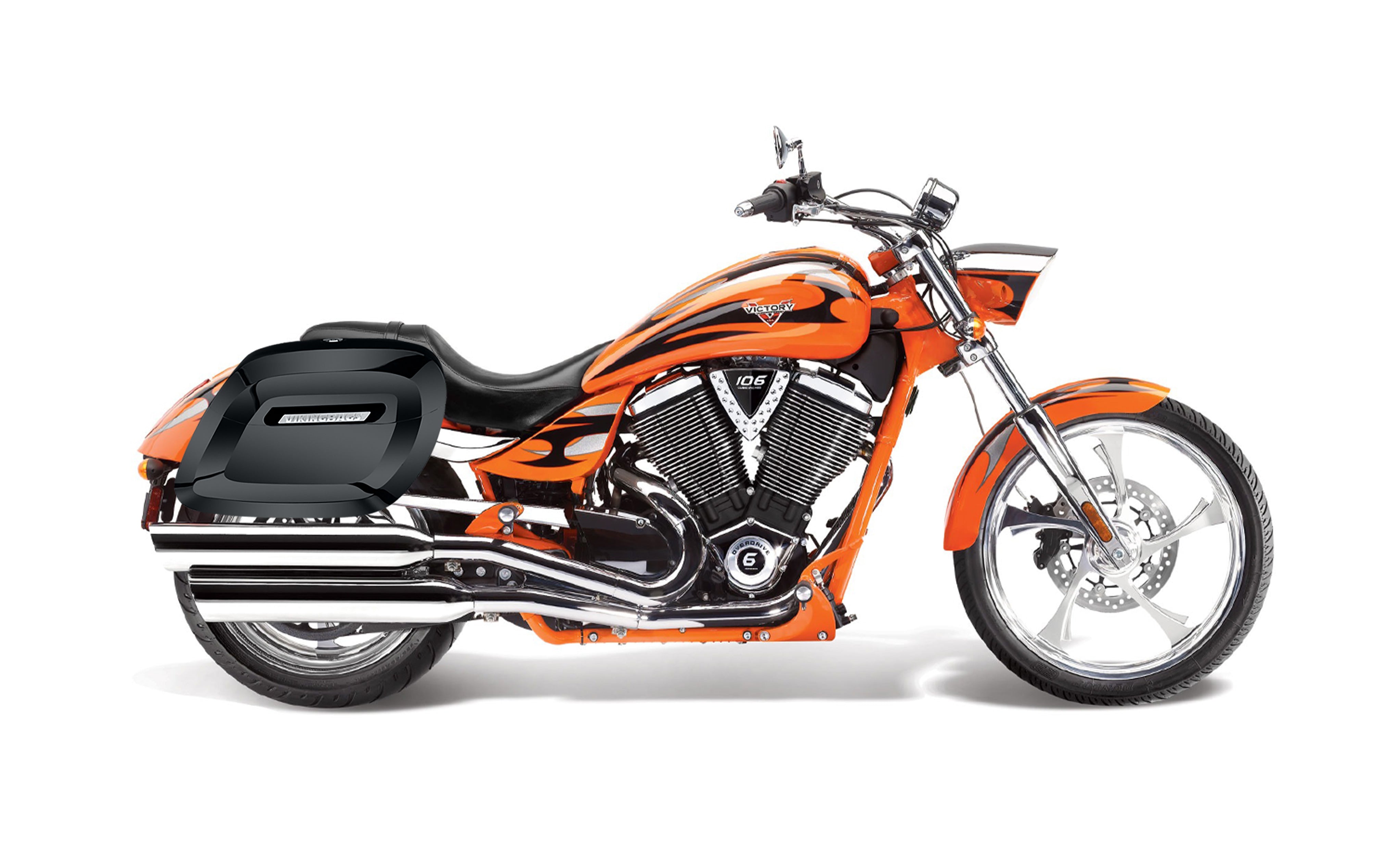 40L - Lamellar Raven Extra Large Victory Jackpot Painted Hard Saddlebags Bag on Bike @expand