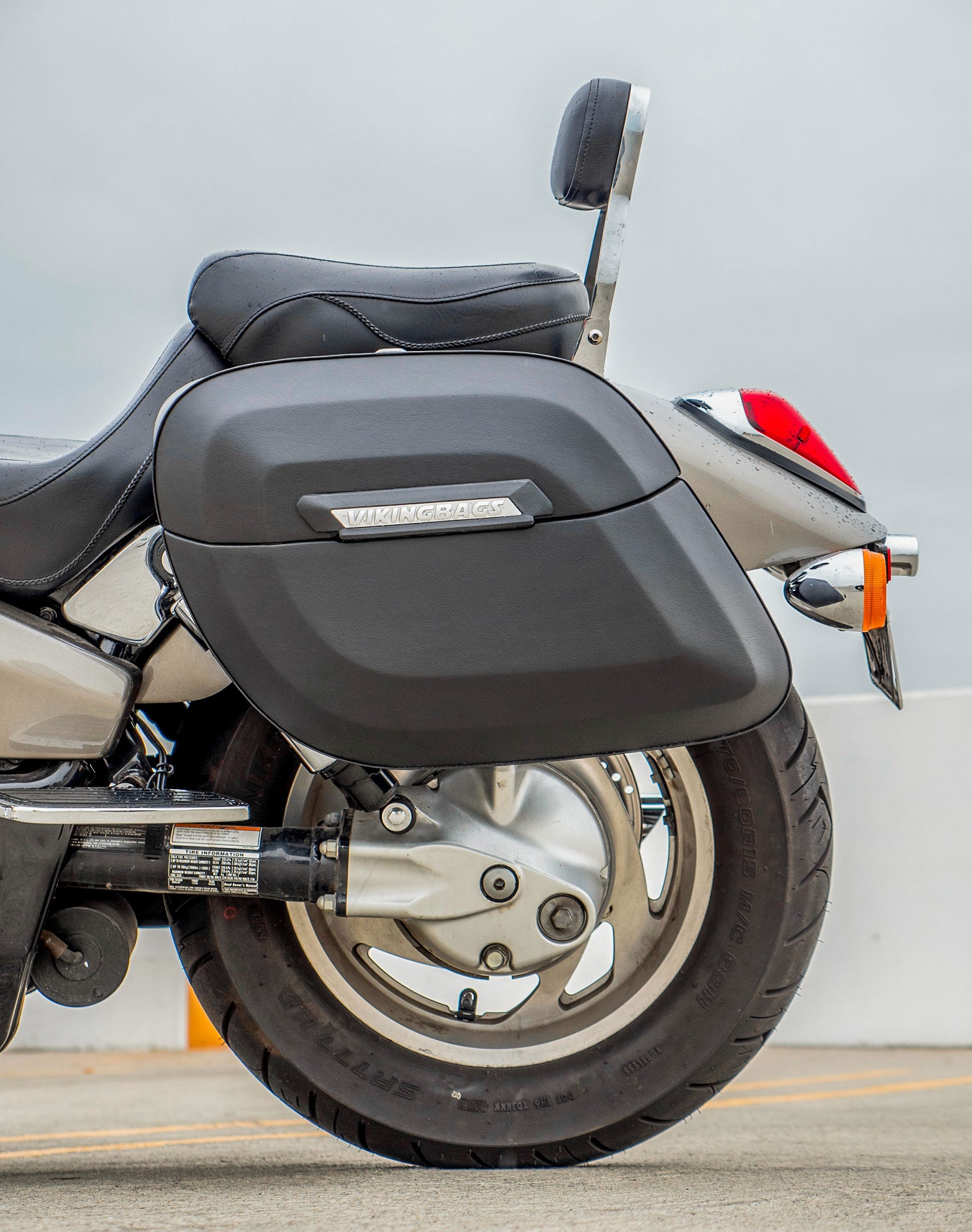 40L - Lamellar Raven XL Honda VTX 1300 C Leather Wrapped Hard Saddlebags v2