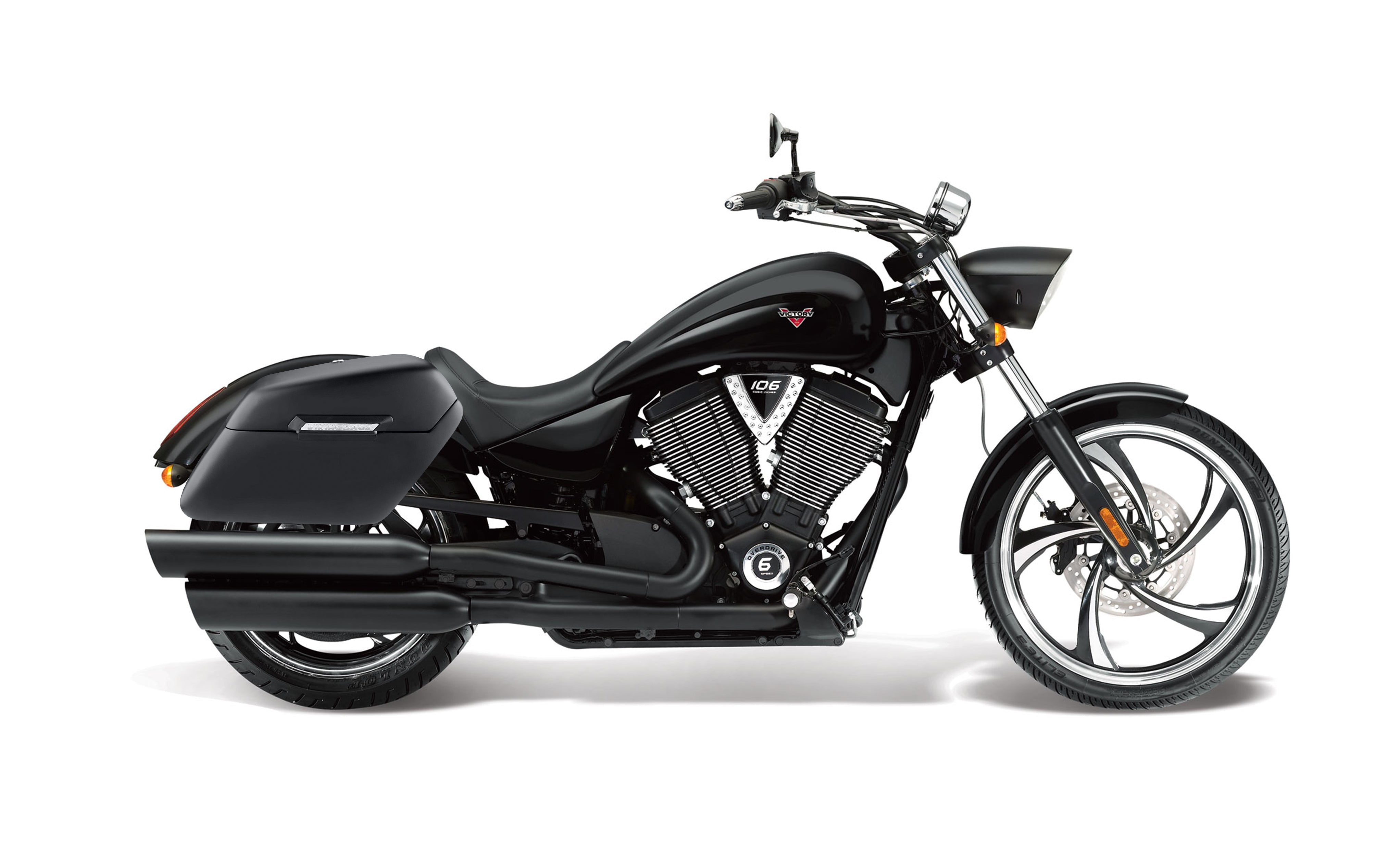 42L - Baldur XL Victory 8 Ball Matte Motorcycle Hard Saddlebags Bag on Bike @expand